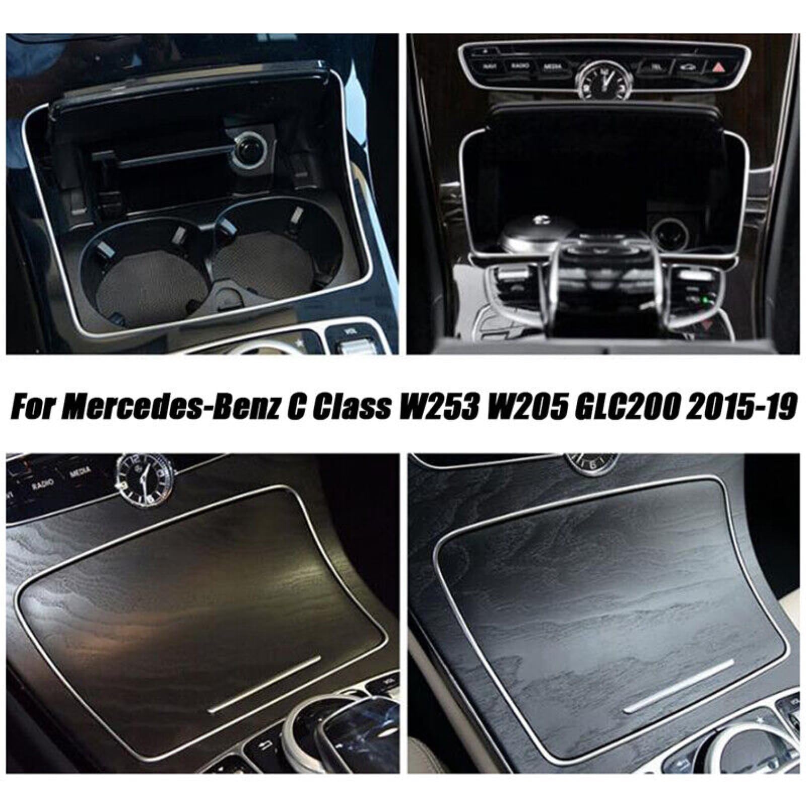 De La Cubierta Del, Yctze Del Soporte De La Taza De Agua De La Consola Central De Fibra De Carbono Reemplazo Para Mercedes W204 2005-2012 Mercedes W204 Carbon Carbon Mercedes W204 W204