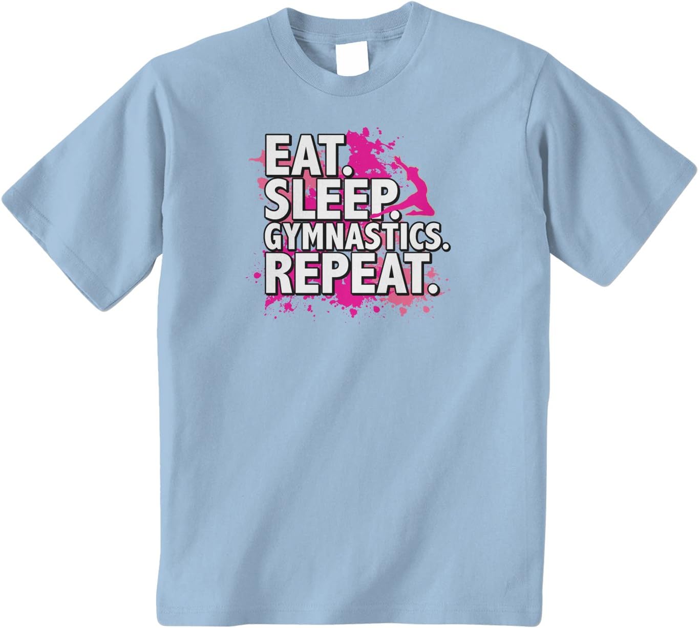 Threadrock Big Girls' Eat Sleep Gymnastics Repeat Youth T-Shirt