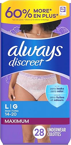 Vista 46 de Always Discreet - Ropa interior para incontinencia y posparto para mujeres, talla S/M, máxima protección, 32