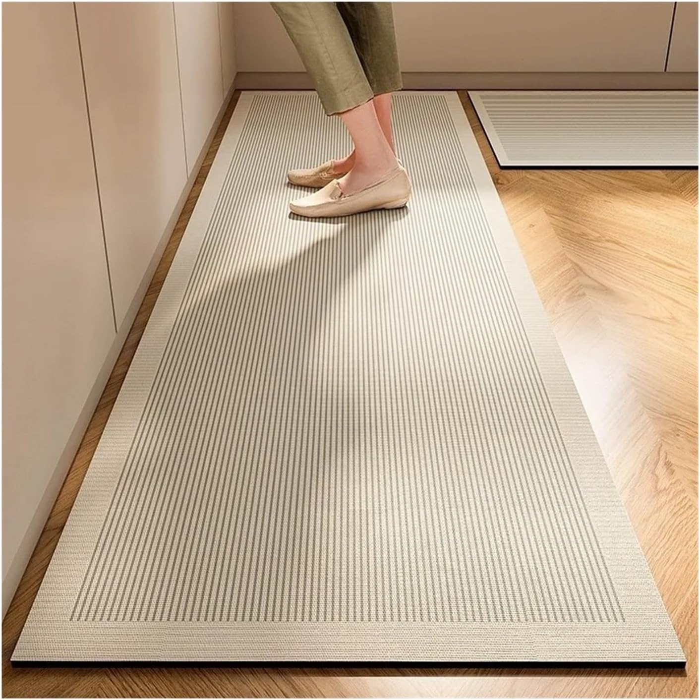 Carpet for Kitchen Floor Mat Waterproof Oil-Proof PU Leather Rug Non-Slip Home Decoration Area Rugs for Kitchen, Floor, Office(Color 1,140x200cm)