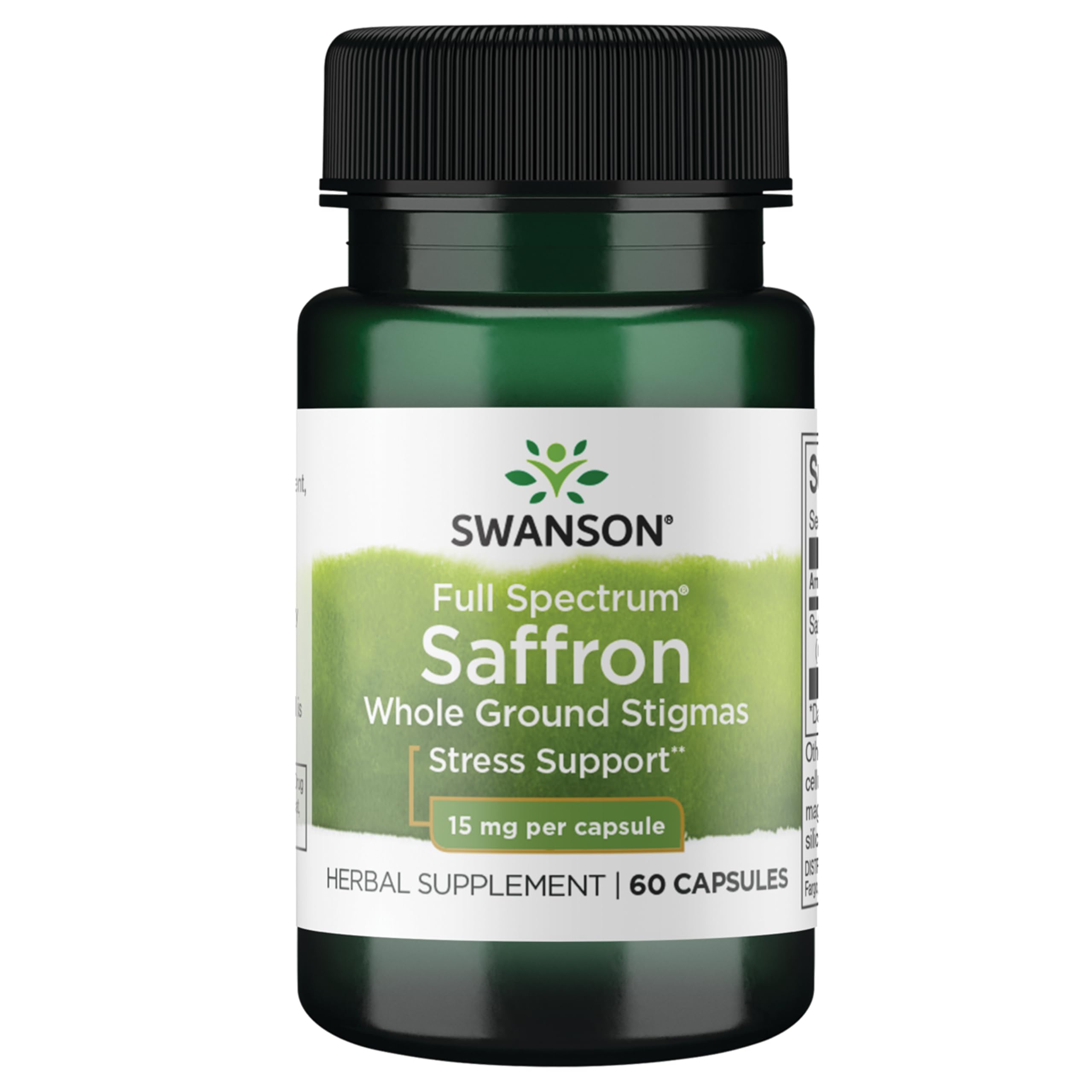 Swanson Full Spectrum Organic Spanish Saffron, 15 mg, 60 Vegan Capsules 60 Count (Pack of 1)
