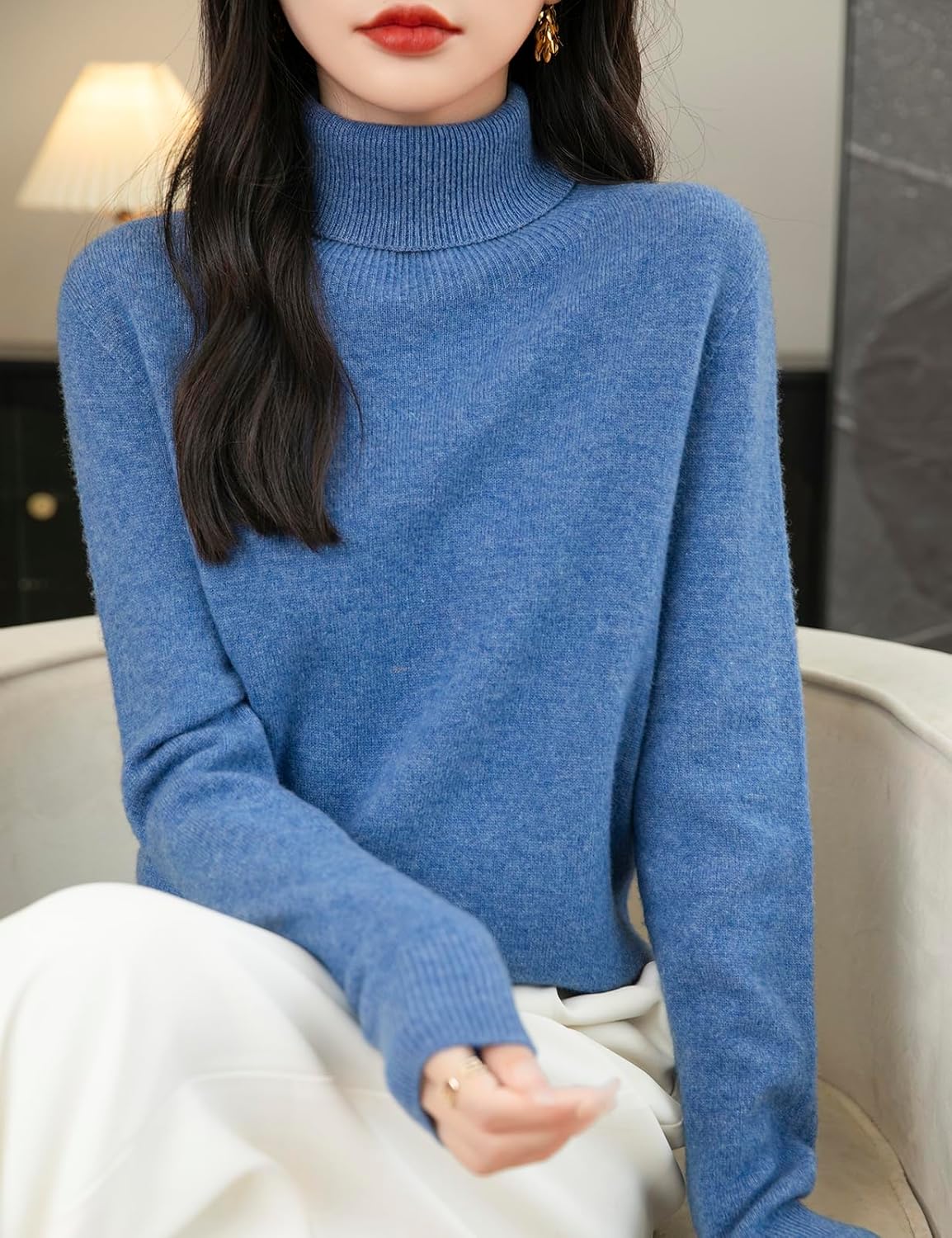 Chanyarn Women's Turtleneck 100% Merino Wool 2025 First-Line Ready to Wear Fall Winter Seamless Knit Pullover Sweater - Image 2