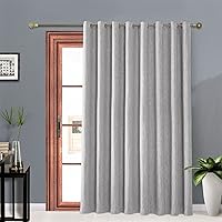 Vista 11 de Melodieux Elegantes cortinas opacas de algodón para oscurecer la habitación, para sala de estar, dormitorio, con aislamiento térmico, paneles