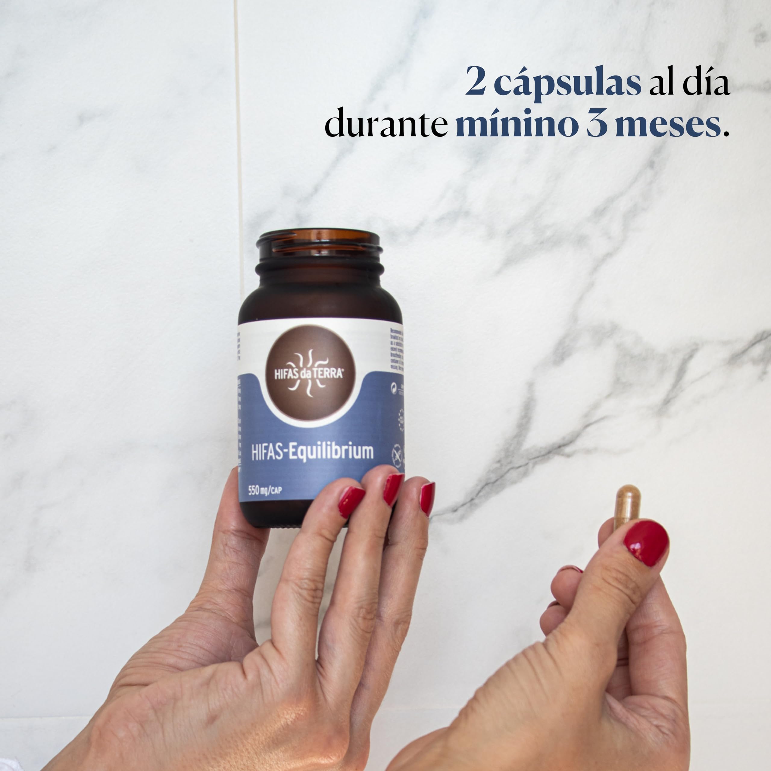 HIFAS DA TERRA - HIFAS-Equilibrium Extractos de Hongos Puros de Reishi, Melena de León y Cordyceps para Equilibrar el Bienestar Físico y Emocional - Bote 60 Cápsulas