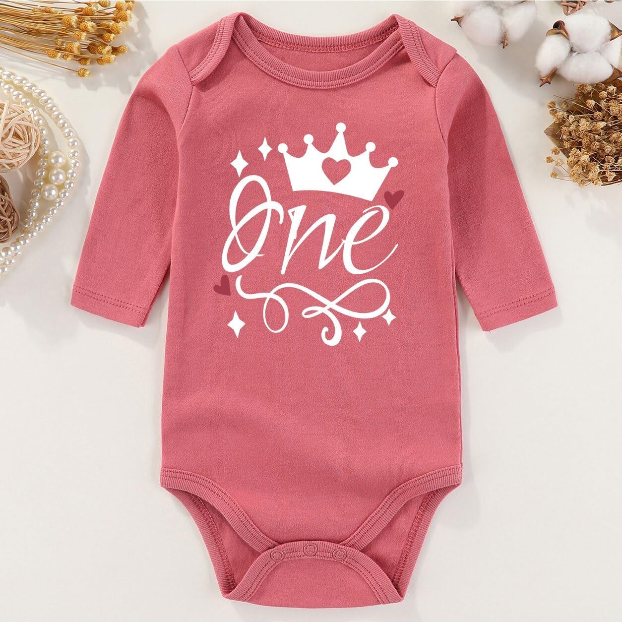 One Outfit Baby First Birthday Outfit Girl Baby Clothes Funny Baby Bodysuits First Birthday Gifts For Girls - Image 2