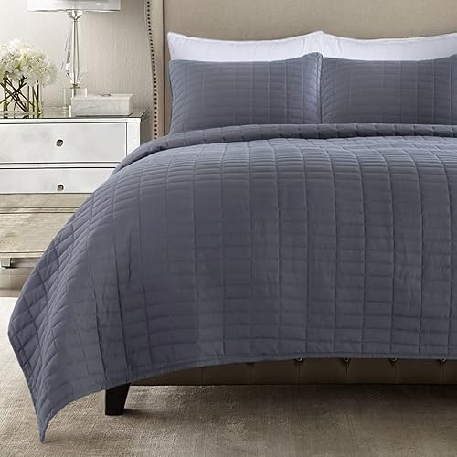 Miniatura 3 de Juego de edredón de 3 piezas de gran tamaño (128 x 120 pulgadas), colcha reversible y ligera, juego de edredón de verano para todas las estaciones