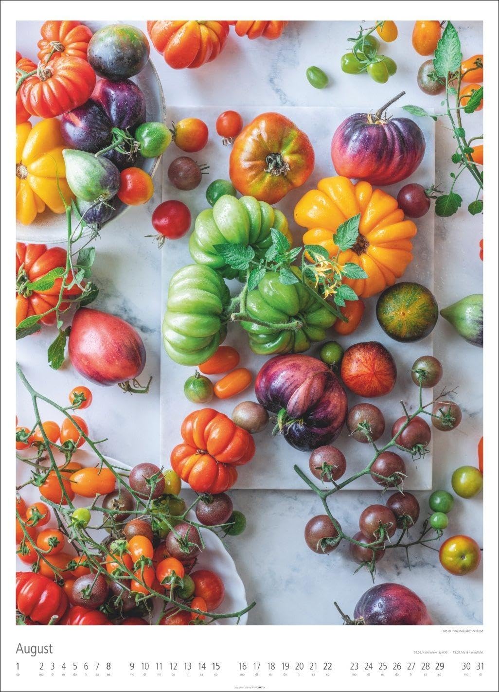 Food Gallery Kalender 2027: Großer Wandkalender mit 12 dekorativen Lifestyle-Fotos für die Küche. Food-Fotografie mit saisonalen Lebensmitteln. 49x68 cm Hochformat.