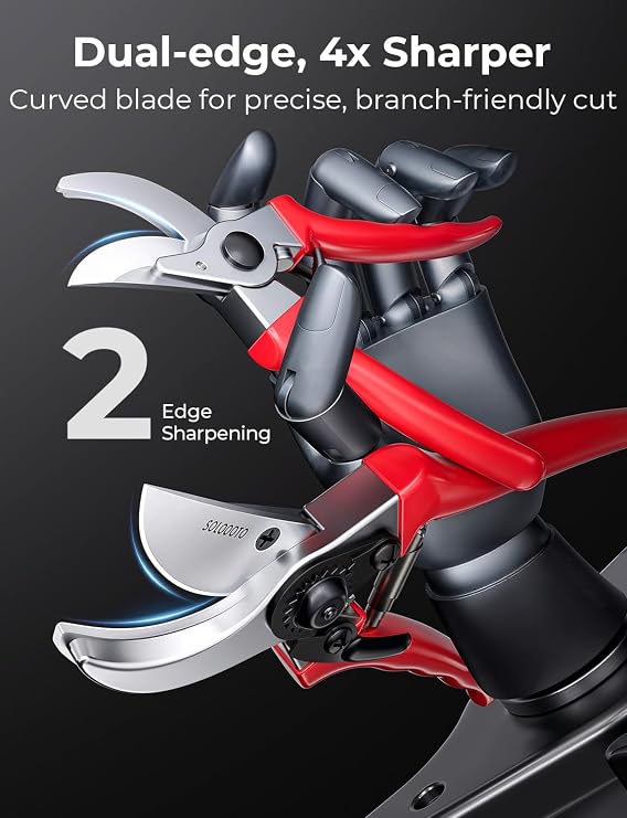 Garden Secateurs, 4X Sharper German Technique Pruning Shears for Gardening, 5X Durabler Japanese SK5 Steel Garden Scissors, Bypass Secateurs Heavy Duty, Clippers for Plant Hedge, Garden Tool