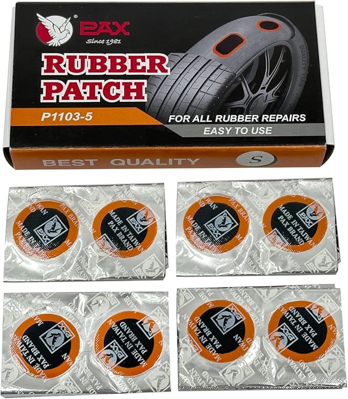 PAX 48 Pcs 25mm Dia Inner Tube Tire Repair Patches Kit, Puncture Tire Repair Kit for