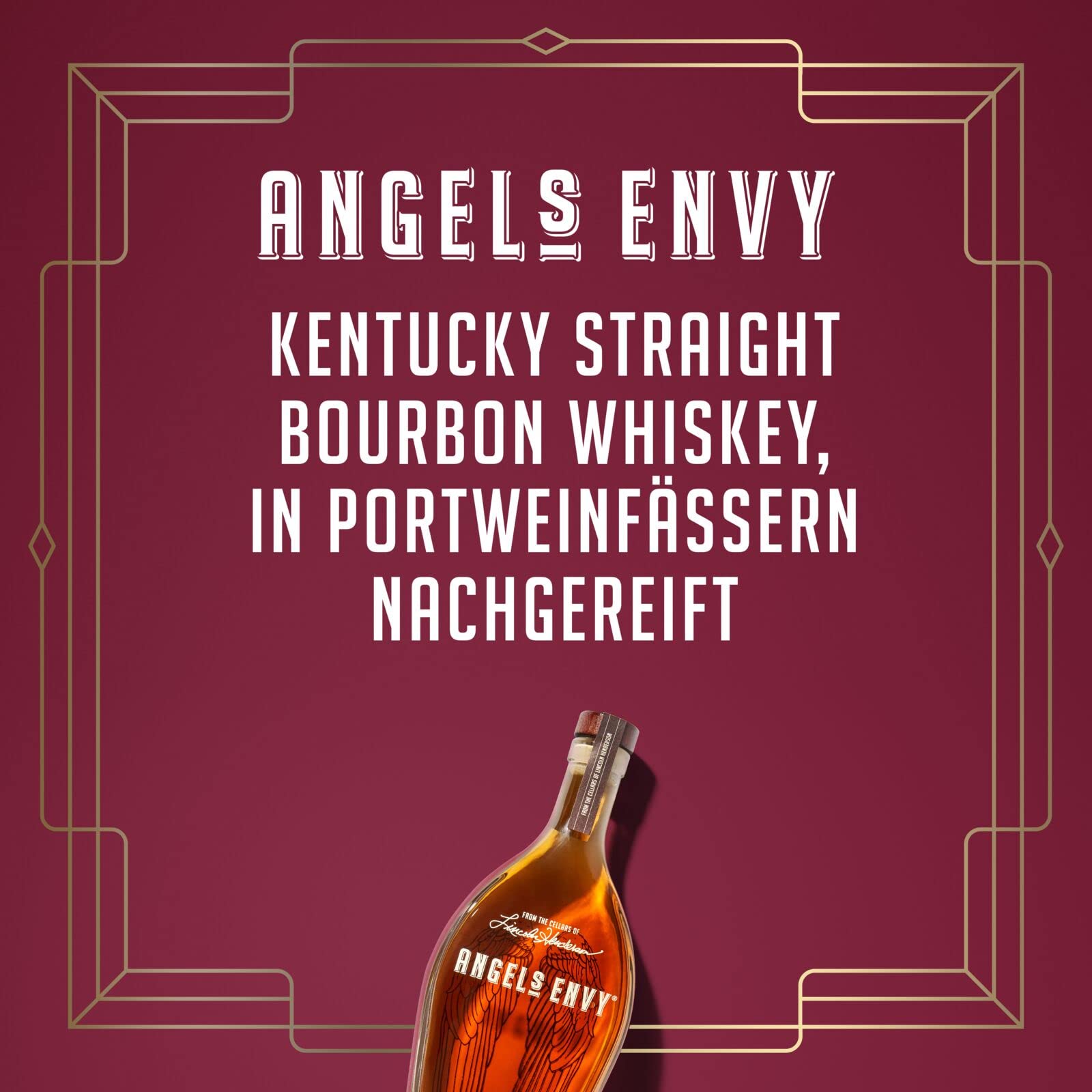 ANGEL’S ENVY Kentucky Straight Bourbon Whiskey, 43,3% Vol., 70 cl / 700 ml, in Portweinfässern nachgereift, Noten von Vanille und gerösteten Nüssen