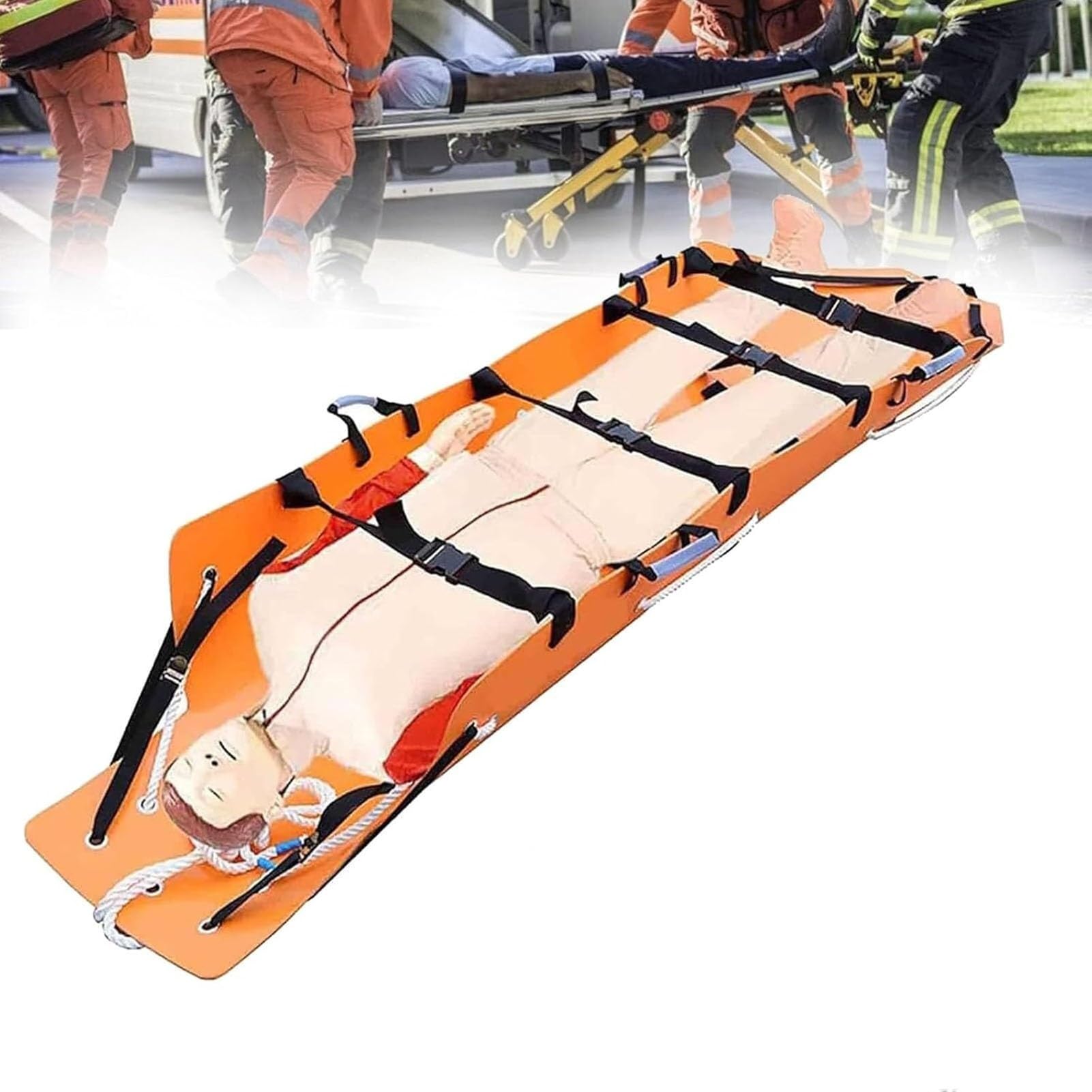 SWENEEN Multifunctal Portable Roll Stretcher,Emerncy Folding Back For,Outdoor Lifesaving,Ambulance & Firefighter Use,