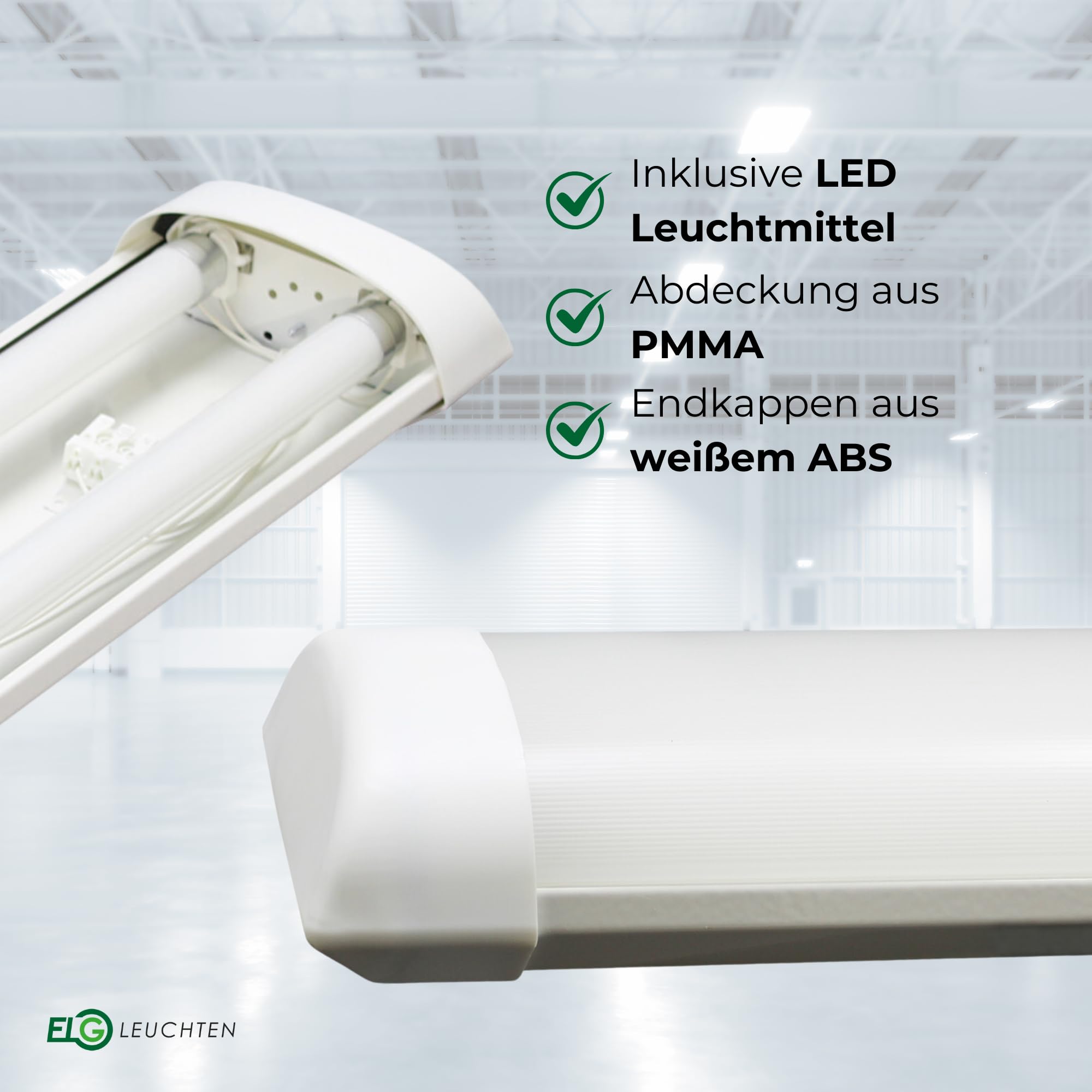 Feuchtraumleuchte 120cm, 2-flammig, 3000K, 15,6W 2300lm