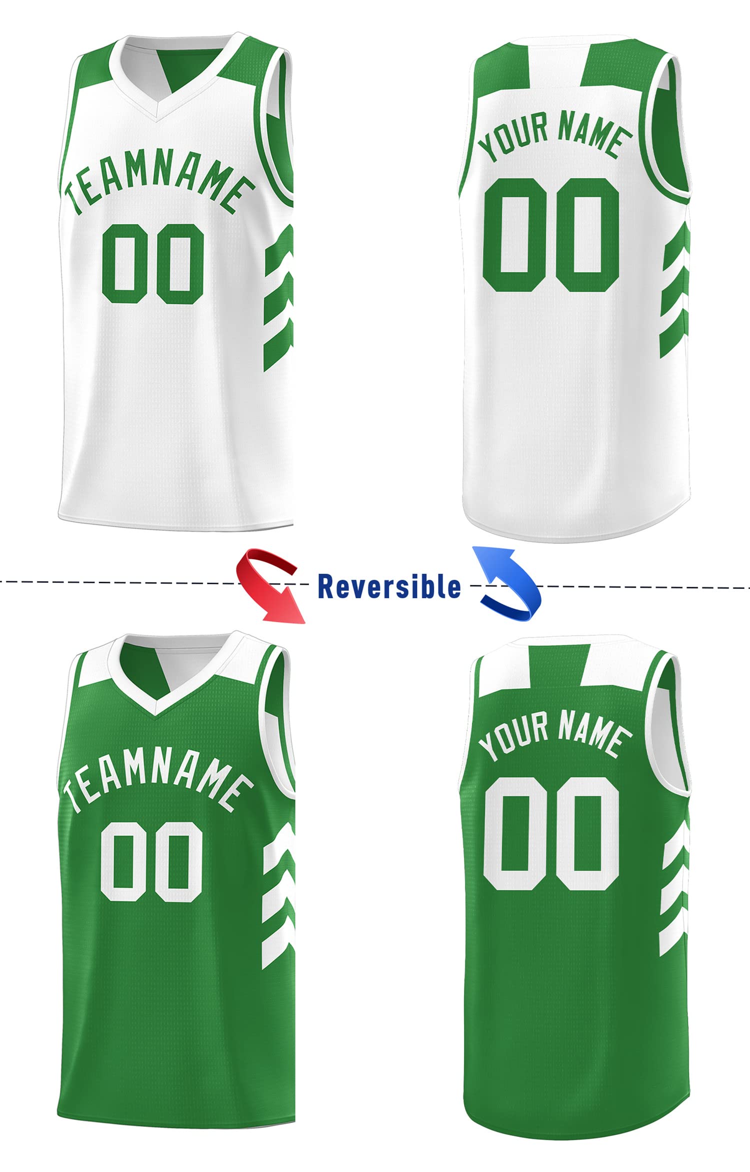 Custom Reversible Basketball Jersey - Personalize Team Uniform Design Your Own Name & Number for Men/Youth