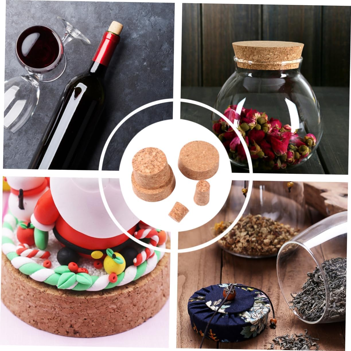 25pcs Soft Wood Corks, Wine Bottle Stoppers Tapered Replacement Corks for Beverage Beer Bottle Wine Making Craft, 5 Sizes