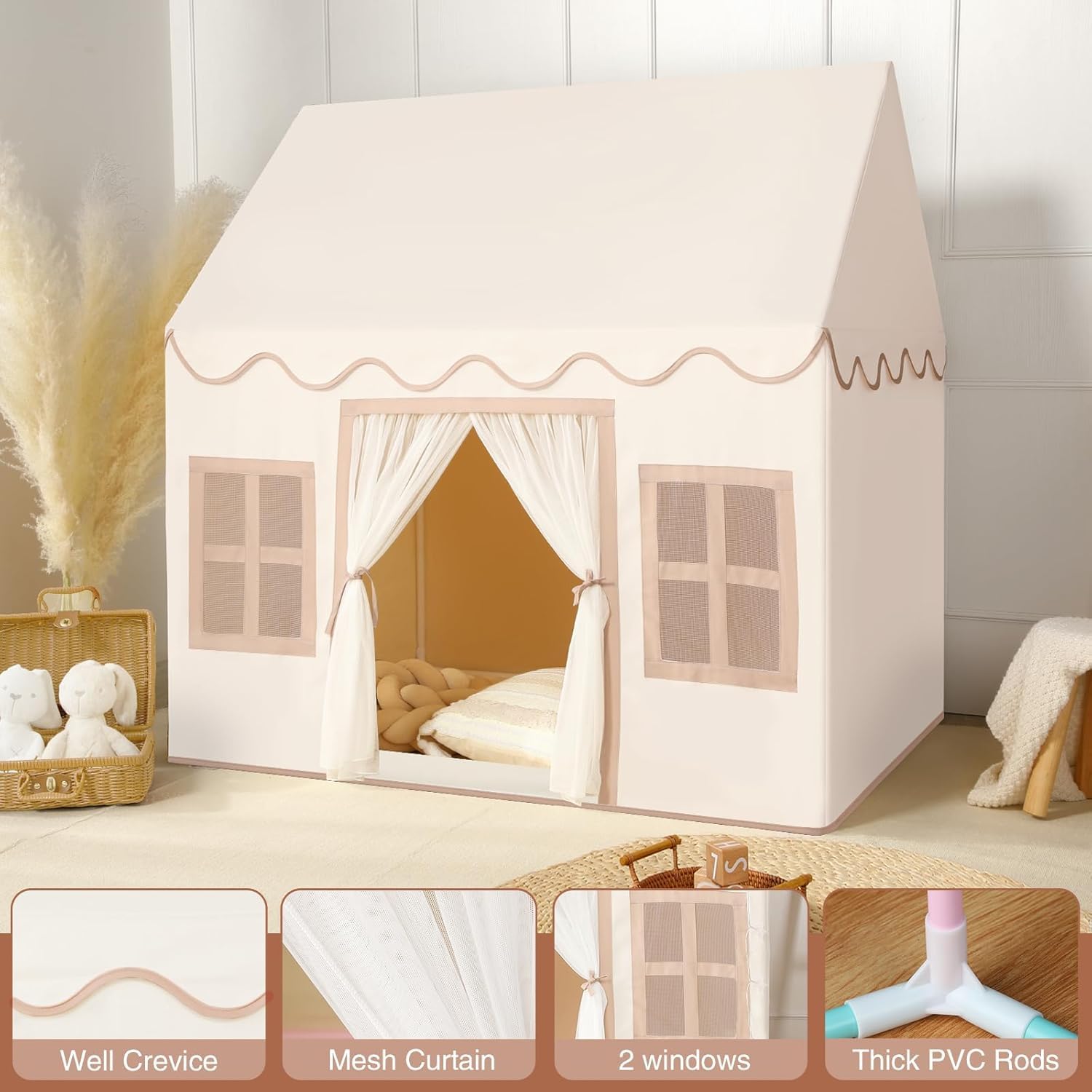 Wilwolfer Tente de Jeu Enfants: Tente pour Tout-Petits pour l'intérieur l'extérieur - Grande Maison de Jouets pour Les Anniversaires de garçons et de Filles