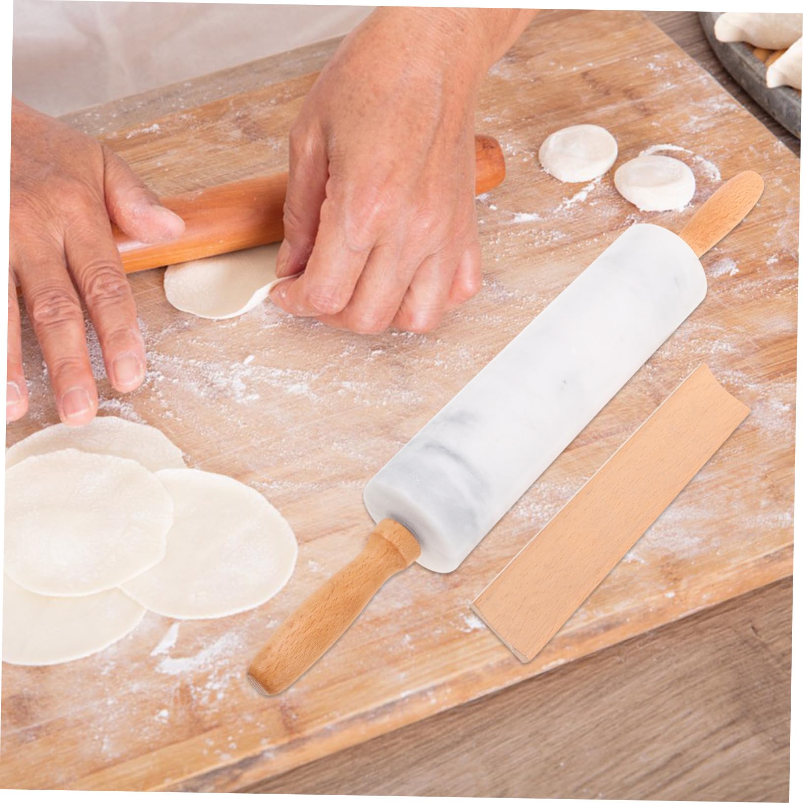 ERINGOGO 3 Piezas Rodillo de Mármol Pequeño para Masa y Empanadillas Antiadherente Sin Mango Herramienta de Cocina de Alimenticio para Repostería y Hogar