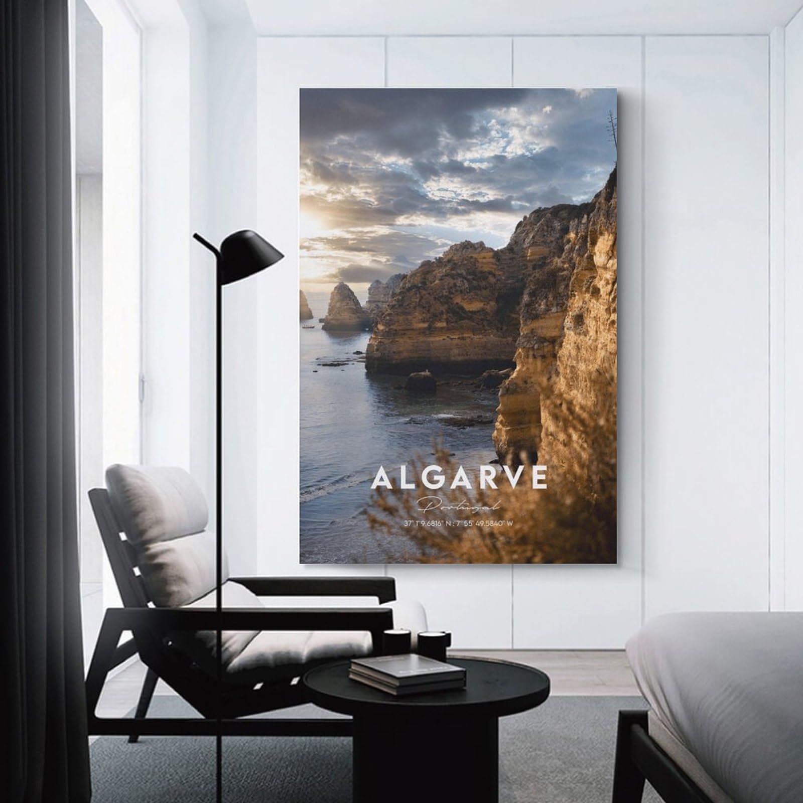 Junmoney Unframe-Style-17 Algarve Portugal Beaches Room Decor Wall Art 20X30inch(50X75cm), For Lounge Decor, Offices Or Entryway Styling, A Flexible Wall Accent For Shared Spaces
