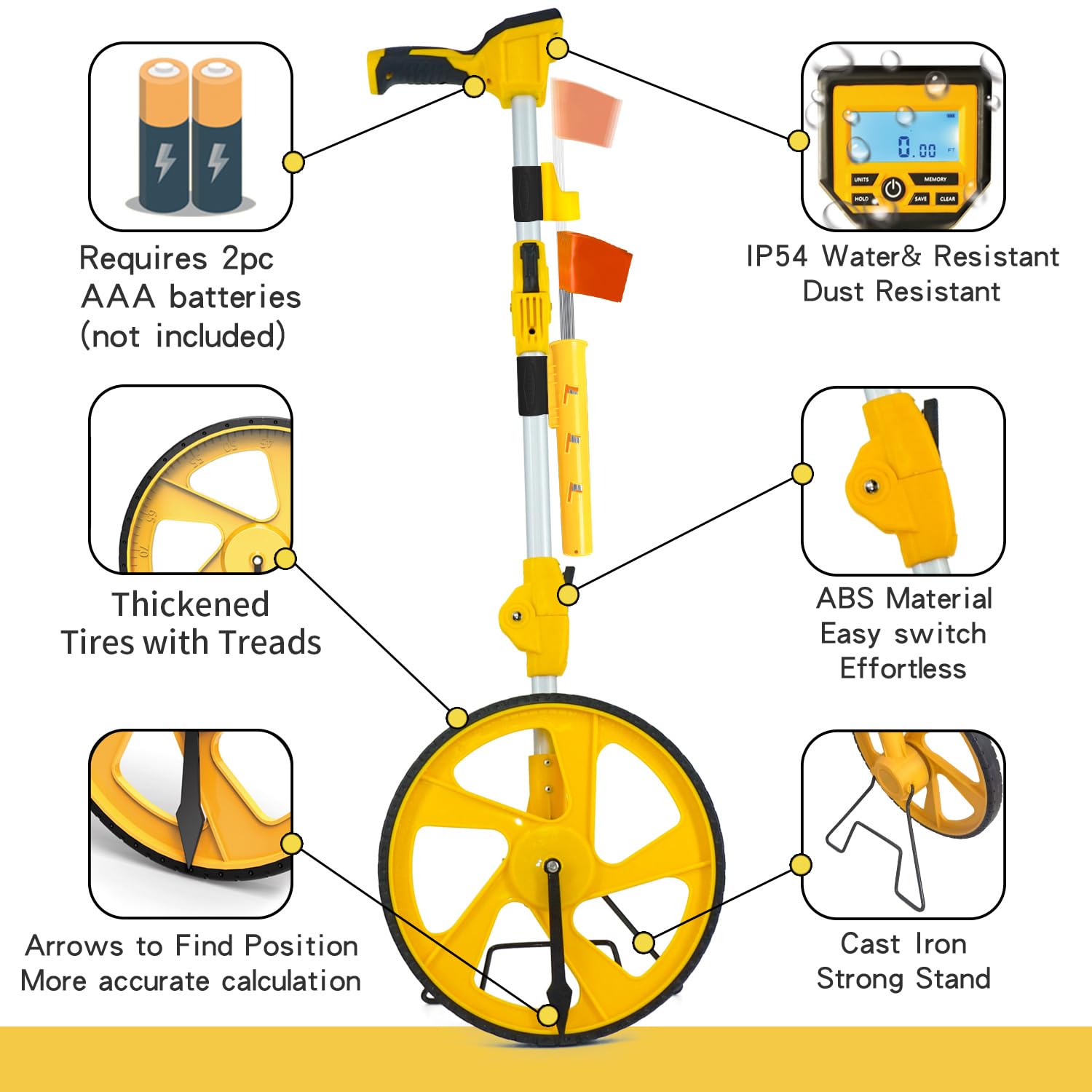 Zozen Measuring Wheel - Feet & Inches, Collapsible -14