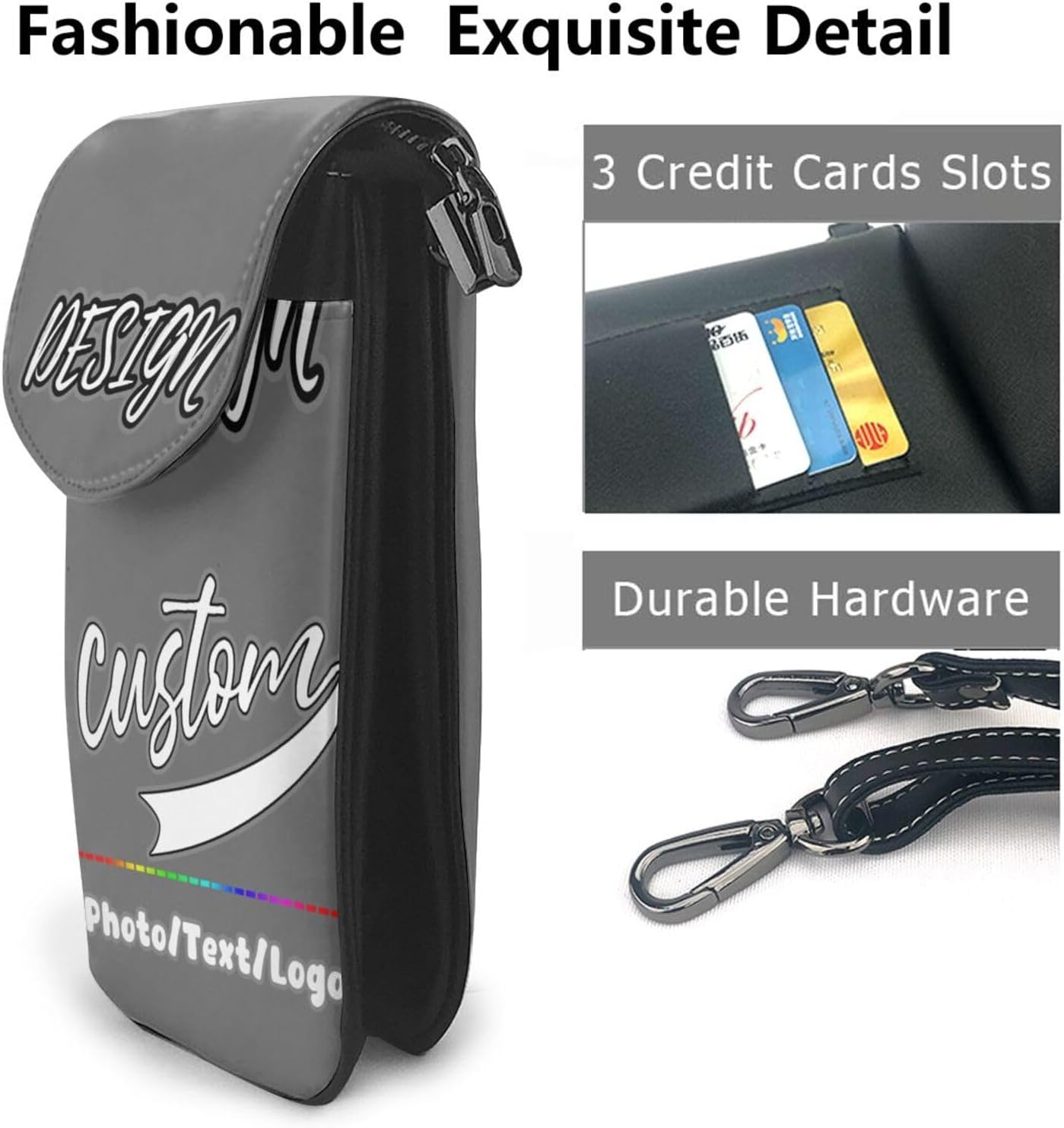 Custom Cell Phone Purses Design Your Own Personalized Wallet Purse Adjustable Strap Leather Small Crossbody Bags