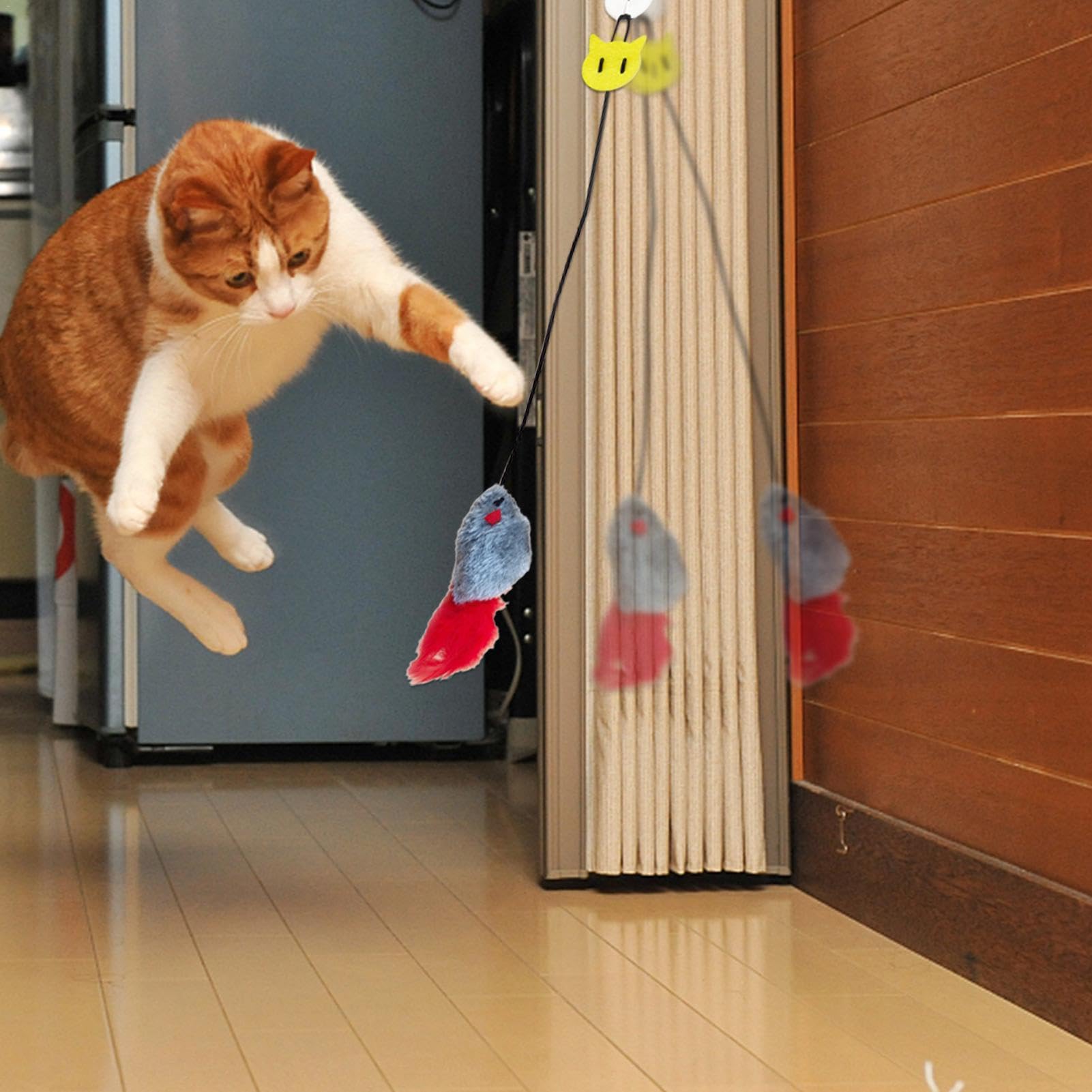 Jouet Chat Suspendu Électrique – Chenille à Plumes USB Rechargeable – Mouvement Aléatoire – Stimule Chasse & Jeu Autonome
