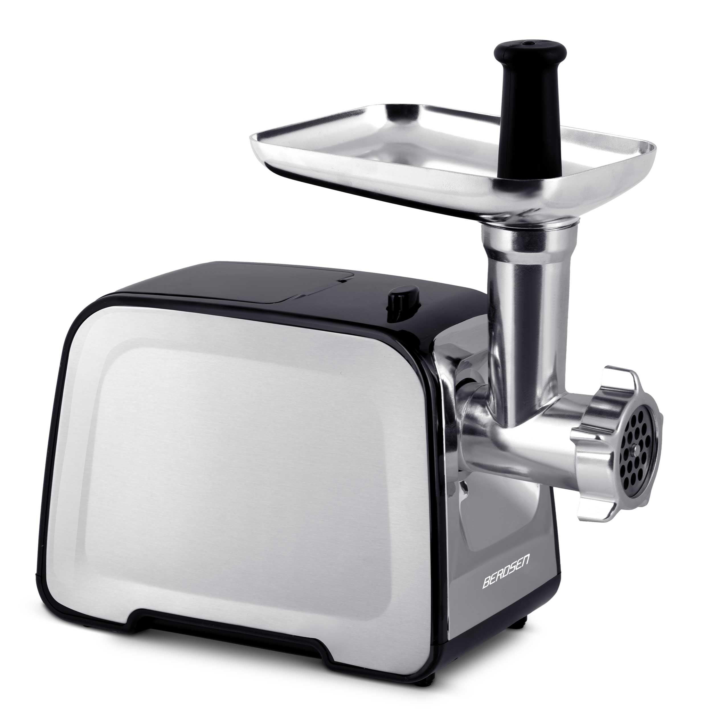 Berdsen Maszynka do mielenia mięsa z akcesoriami szatkownica rozdrabniacz 450/1200W Berdsen BD-601B czarno-srebrna
