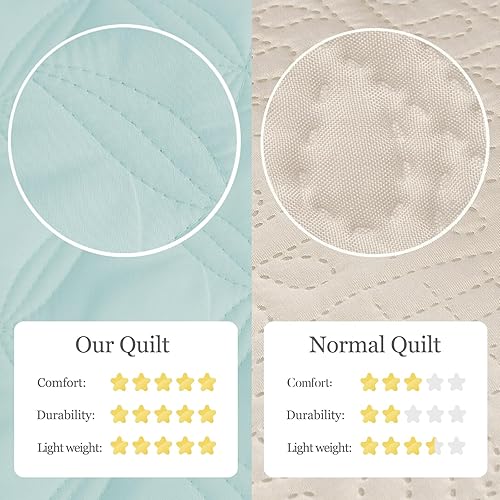 Miniatura 5 de Exclusivo Mezcla Juego de edredón de cama tamaño King para todas las estaciones, colcha acolchada con patrón cosido, juego de ropa de cama con 2