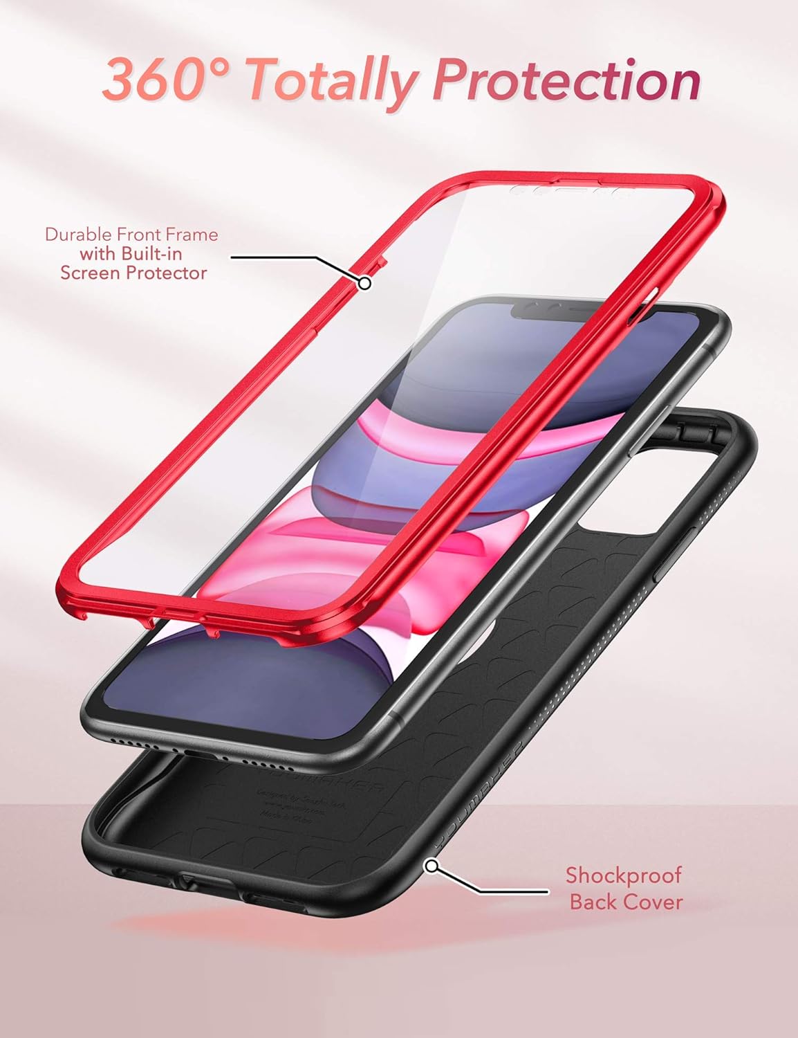 Exclusive Discount 50% Price YOUMAKER Metallic Designed for iPhone 11 Case, Full Body Rugged with Built-in Screen Protector Heavy Duty Protection Slim Fit Shockproof Cover for iPhone 11 Case 6.1 Inch-Red/BK 🔥 Flash Sale YOUMAKER Metallic Designed for iPhone 11 Case, Full Body Rugged with Built-in Screen Protector Heavy Duty Protection Slim Fit Shockproof Cover for iPhone 11 Case 6.1 Inch-Red/BK