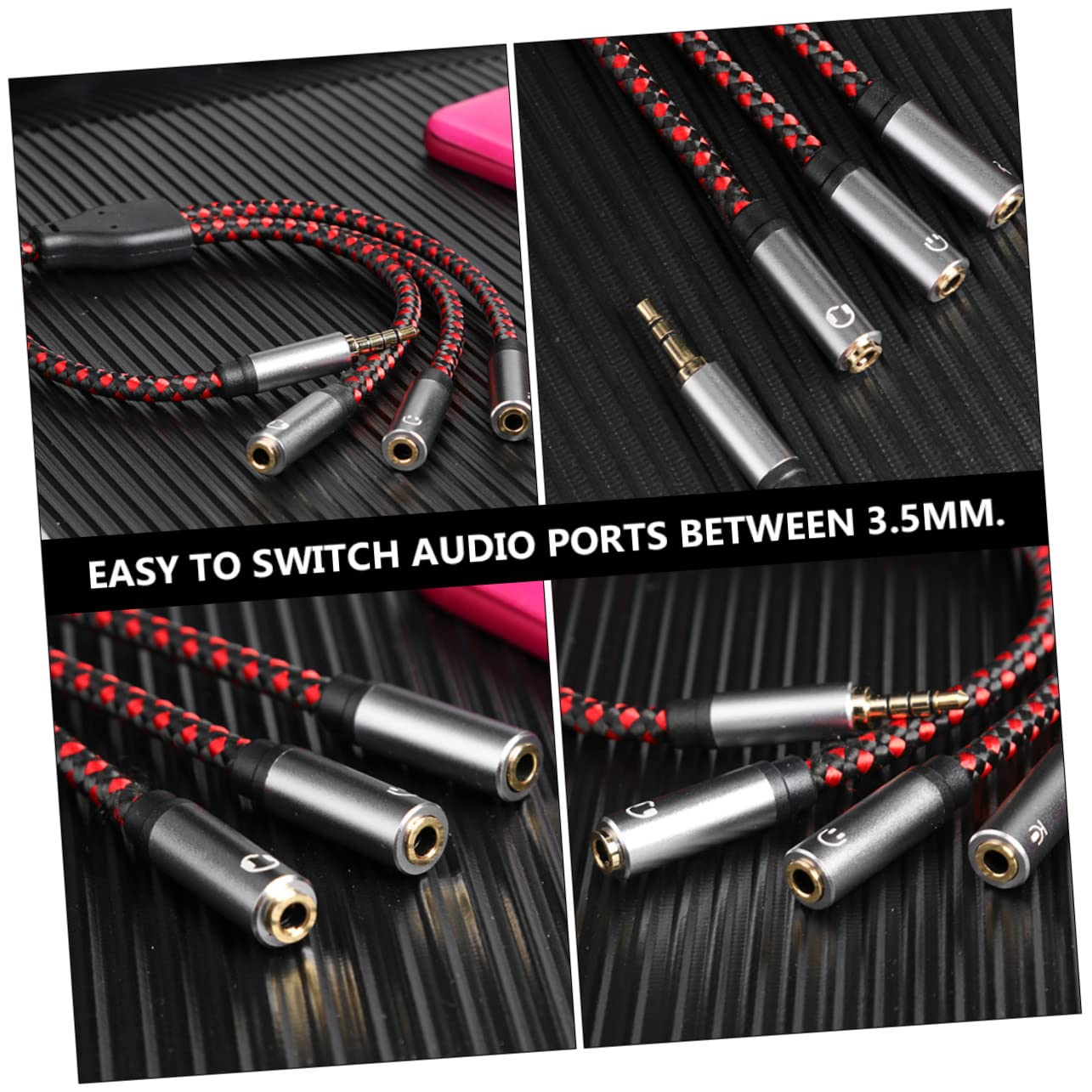 HOMSFOU 3pezzi Cavo Audio Splitter y Da Vie Con Adattatore Trrs Converte Jack Maschio Per Cuffie Stereo Per Smartphone e Laptop Design Compatto e Leggero
