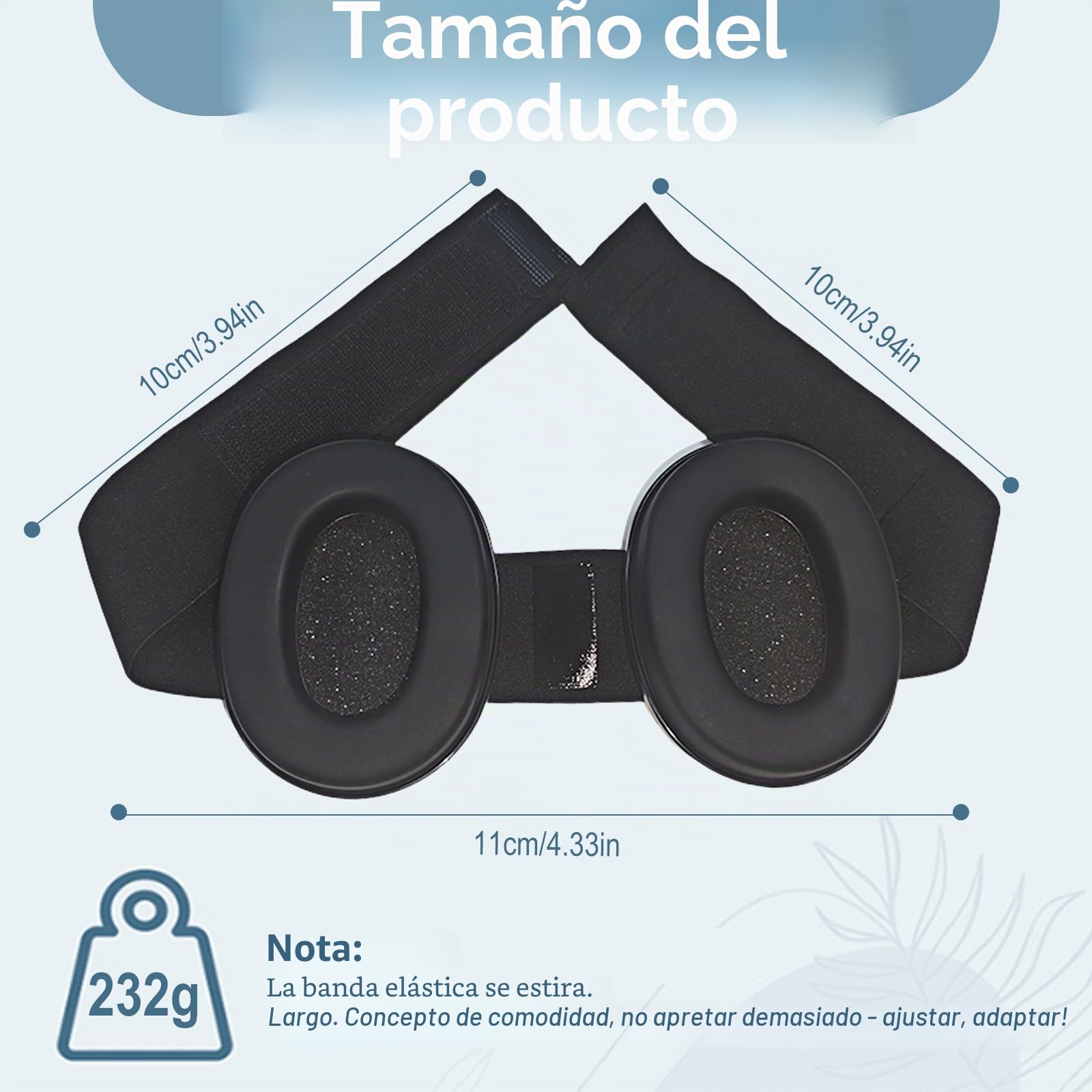 cascos antiruido adultos, cascos cancelación de ruido, mejoran el sueño, cascos insonorizacion para estudiar, orejeras elásticas ajustables, ideales para viajes, Negro