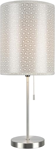 Miniatura 2 de Aspen Creative 40083-8 - Juego de 1 lámpara de mesa con candelabro, diseño contemporáneo en níquel satinado, 19 12 pulgadas de alto, estrellas