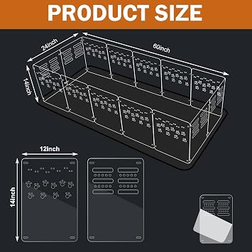 Guinea Pig Cage,Acrylic,60 Lx24 Wx14 H,with Waterproof Mat,Heighten,Also for Rabbits, Button Quails, Hedgehogs, Ferrets and Other Small Animals.
