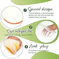 Vista 3 de Skylety 60 juegos de recipientes de plástico con tapas, recipientes de almacenamiento de alimentos, tazas de sopa, a prueba de fugas, microondas