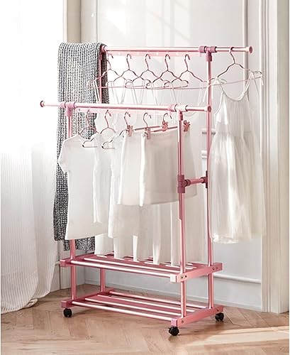 Miniatura 7 de UNNS Perchero plegable de secado de suelo de 3 capas soporte plegable para ropa de lavandería ruedas rodantes adecuadas para balcón lavandería