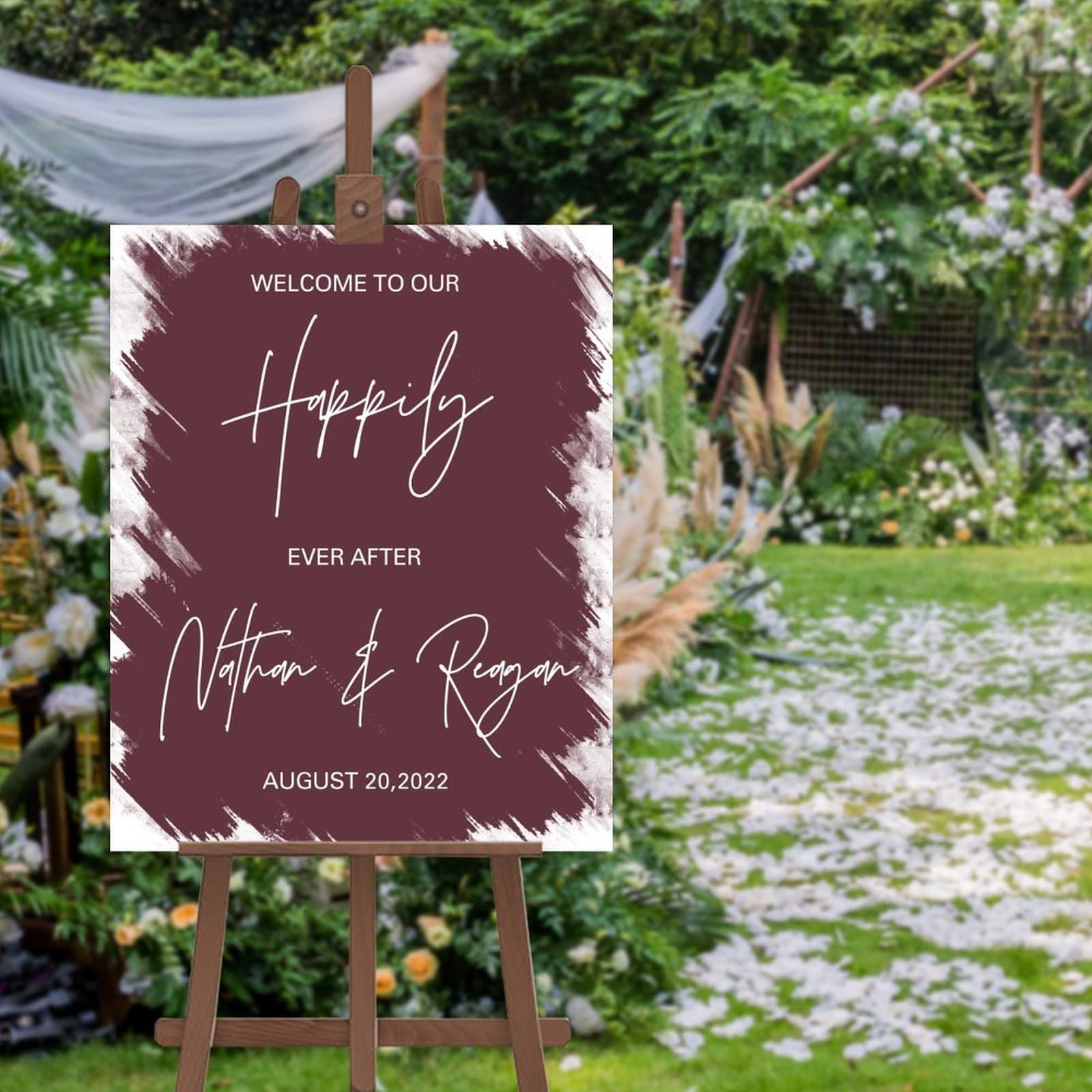 Panneau de bienvenue pour mariage et fêtes de famille personnalisable