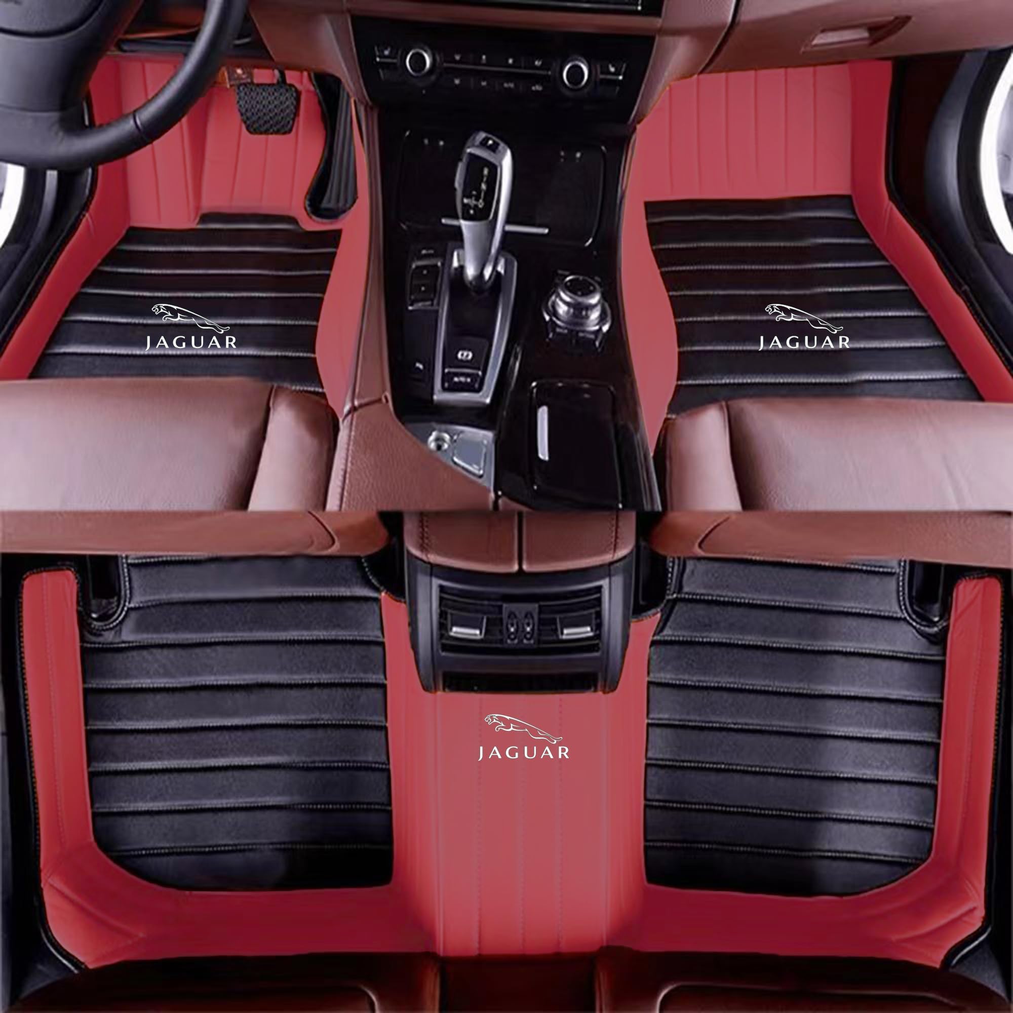 Custom 3D Leather Car Floor Mats for Jaguar XE XF XJ XJL E-Pace F-Pace I-Pace F-Type (2003-2025). with Custom Logo Option Full Coverage,Cars, SUVs, Trucks. Anti-Slip, Waterproof Mats