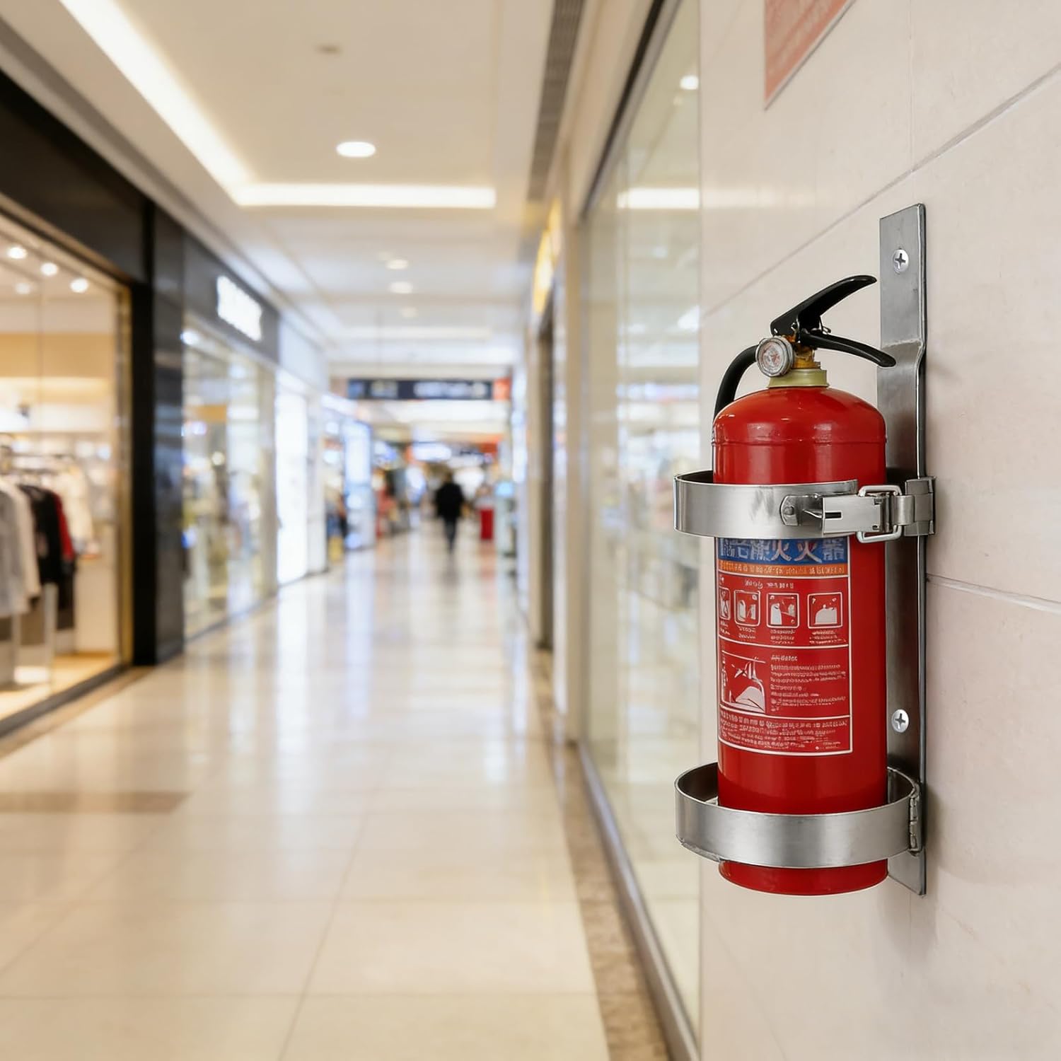 Fire Extinguisher Mount Bracket - 11.34″ X 5″ X 5″ Fire Extinguisher Hook - 4.4lb Easy to Install for Workshop, Garage, Or Home Use (Silver)