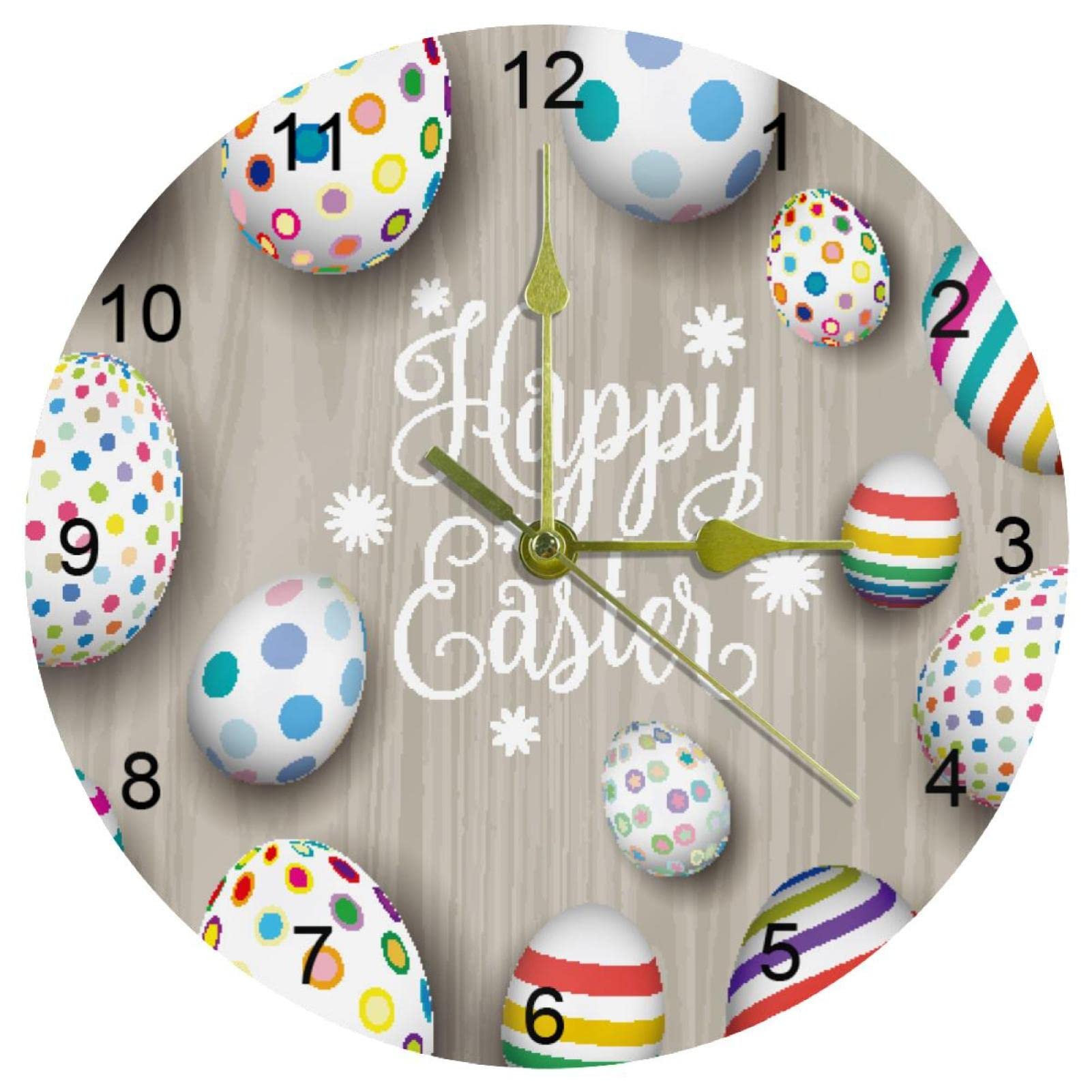 Horloge murale silencieuse sans tic-tac 25,4 cm, grands chiffres faciles à lire pour seniors