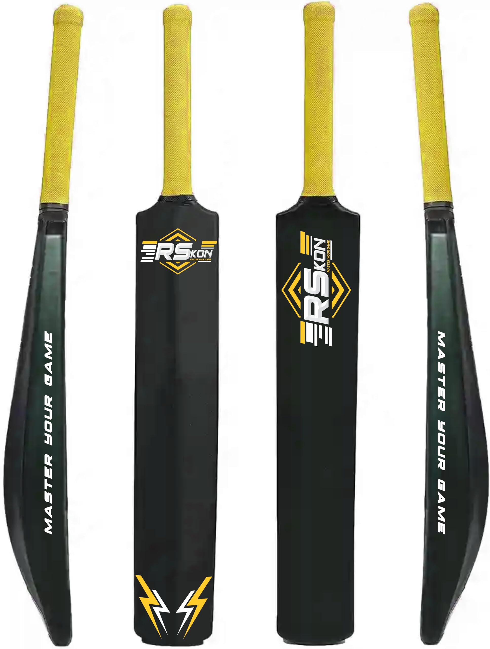 RSKON Plastic Cricket Bat Full Size (35 Inch) | Lightweight Fiber | Hard Plastic | 750g | Cricket Bat for Tennis Ball | 15+ Age Group (Yellow & Black)-image-44