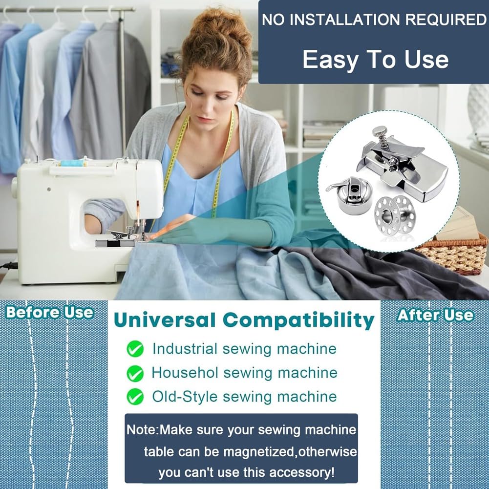 Guida magnetica per macchina da cucire, guida multifunzionale per orlatura poligonale con scala, accessori da cucito universali e forniture per macchine per la produzione di magneti
