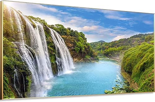 Instarry Kits de pintura de diamantes 5D para adultos, tamaño grande, cascadas y lagos, mosaico, diamantes de imitación bordados, decoración de