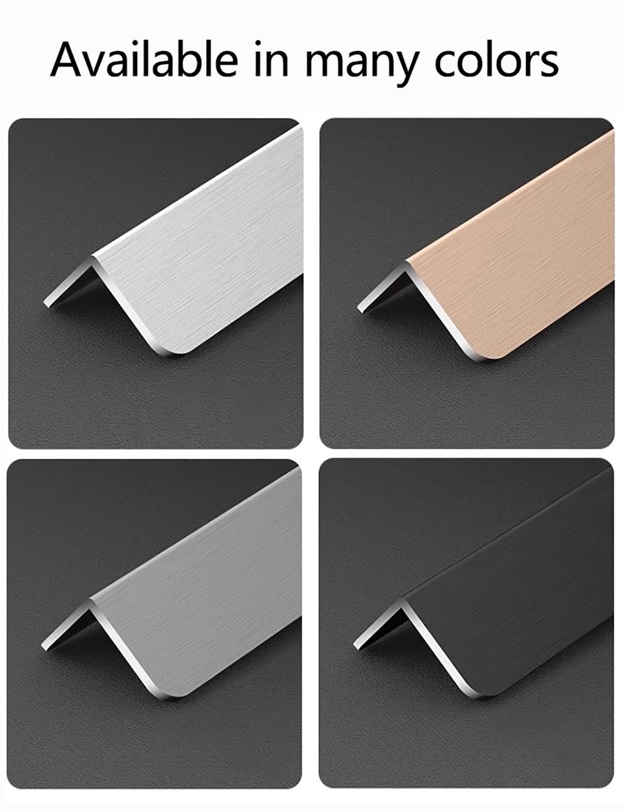 L-förmige Eckenschutzleisten, Eckenschutz aus Aluminiumlegierung for Wände, mehrfarbig, mehrere Größen, selbstklebend | Black,150x3.6cm/59x1.4in