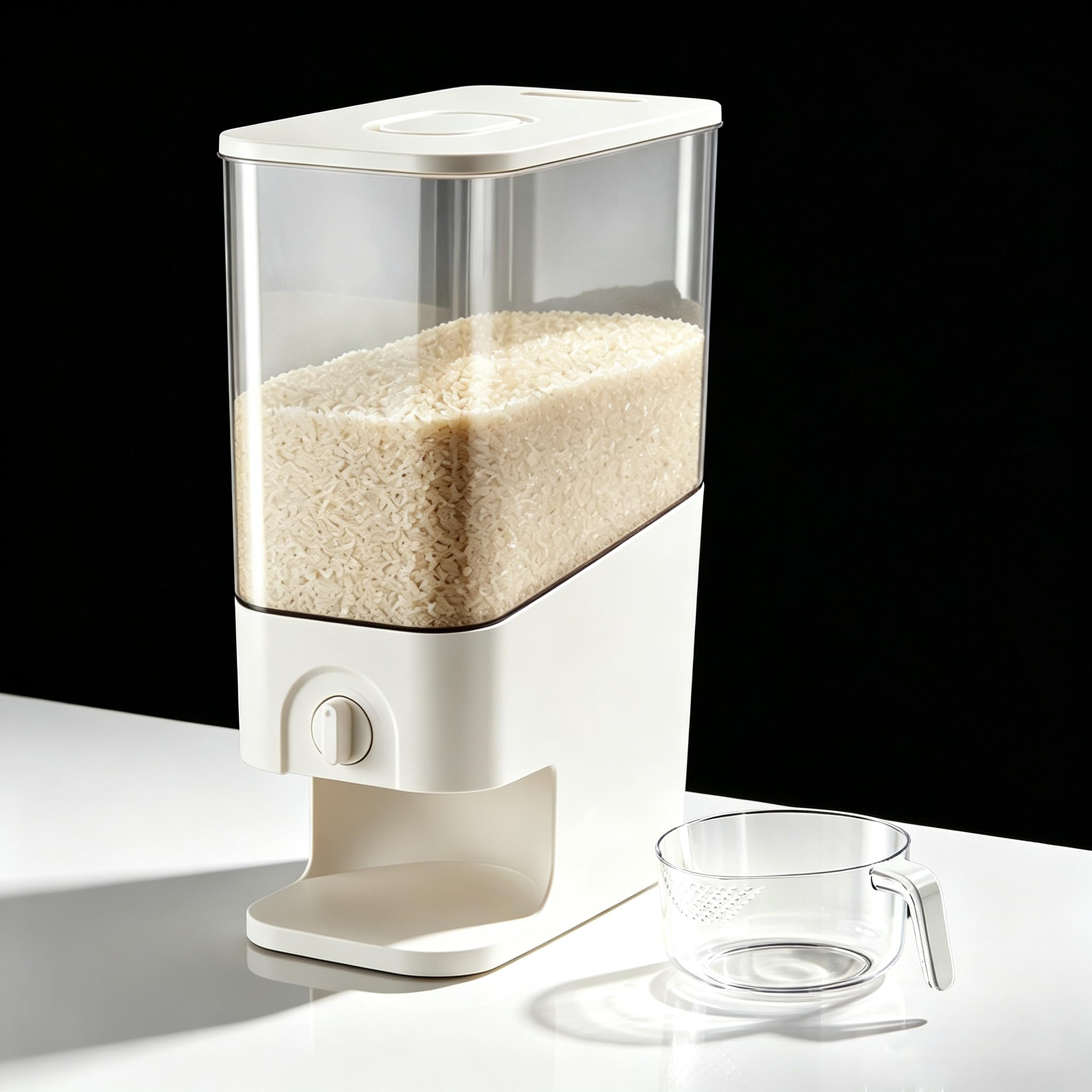 Reisspender, 10 l/11,3 kg, mit Messbecher, Müsli-Spender, Müsli-Eimer für Küche, Speisekammer, Organisation