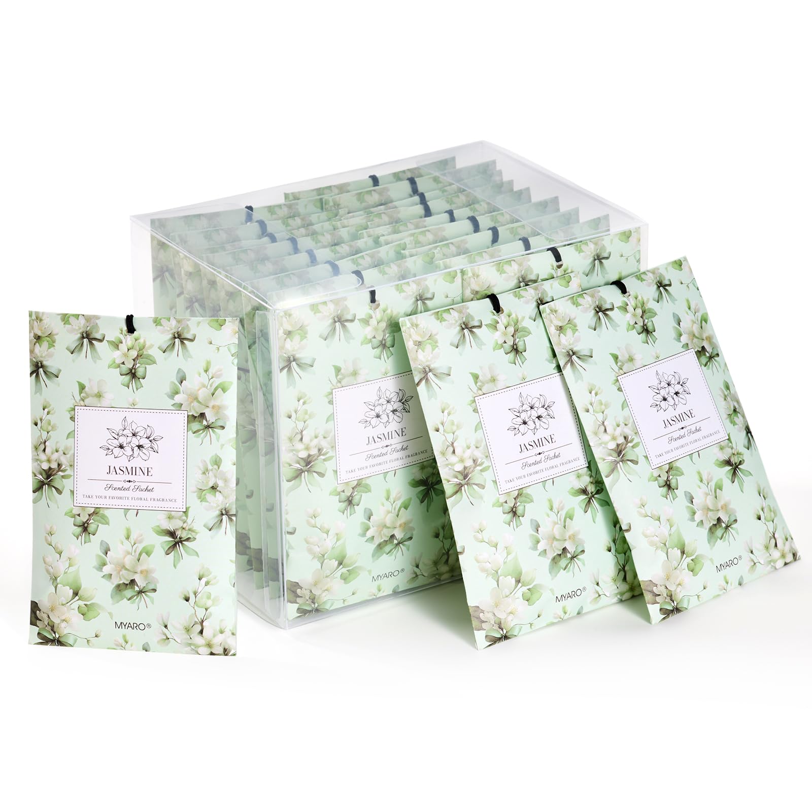 MYARO 20Pcs Jasmine Scented Sachets, Closet Deodorizer Car Air Freshener