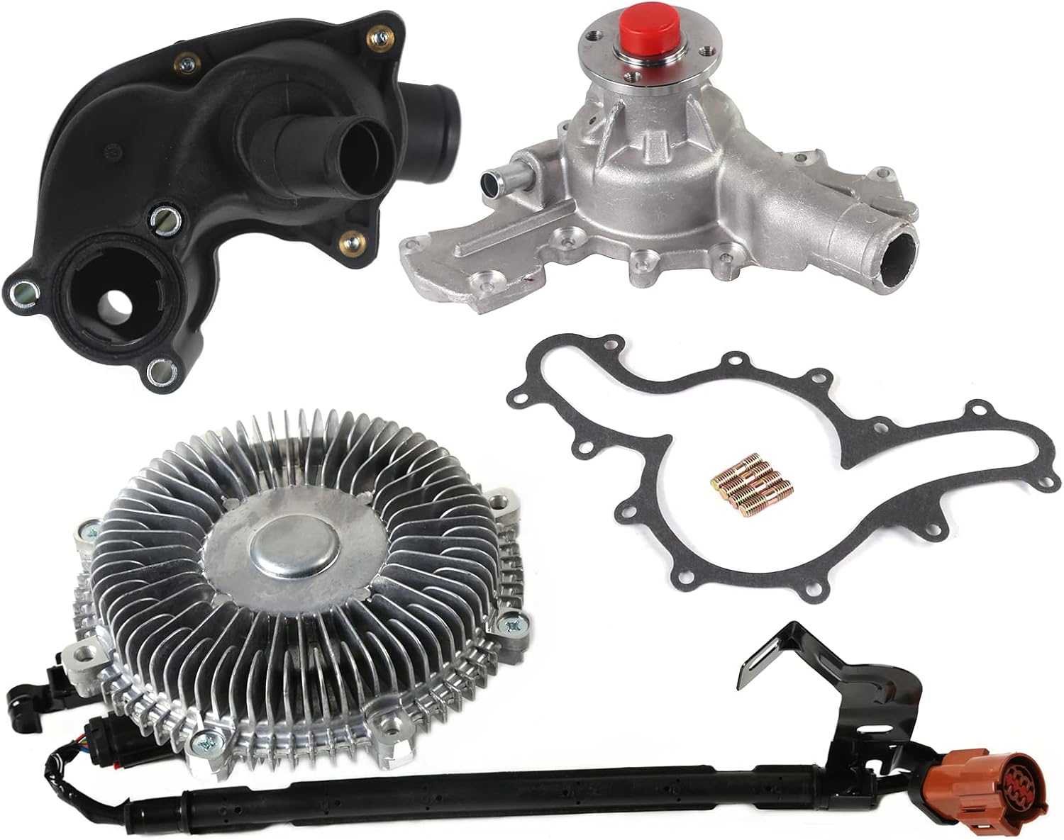 Water Pump Fan Clutch w/Thermostat Fit 2006-2010 for Ford Explorer & 2006-2010 for Mercury Mountaineer & 2007,2010 for Ford Explorer Sport Trac 4.0L