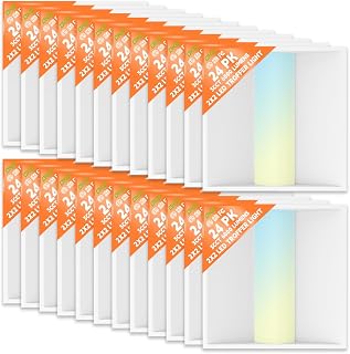 OKQ 24Pack 2x2 LED Troffer Center Basket Panel Light,40W/35W/30W-Up to 6000Lumens,5 Color Options 3000K-6500K,0-10V Dimmable Drop Ceiling Lights,Damp Rated,120-277V, DLC Premium