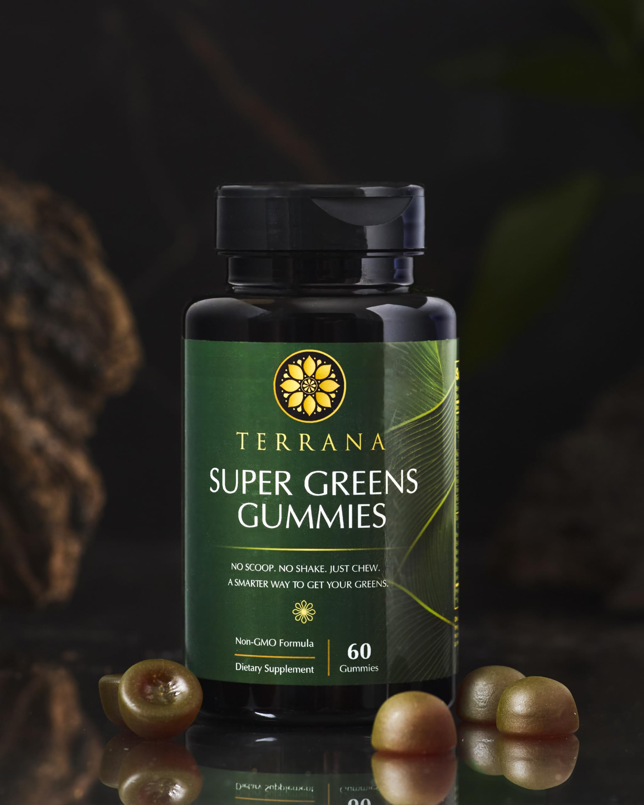 Terrana Super Greens Gummies – Fruit & Vegetable Superfood Blend with Spinach, Kale & Broccoli – Supports Daily Energy, Digestion & Immune Health – Vegan, Non-GMO & Gluten-Free, 60 Gummies