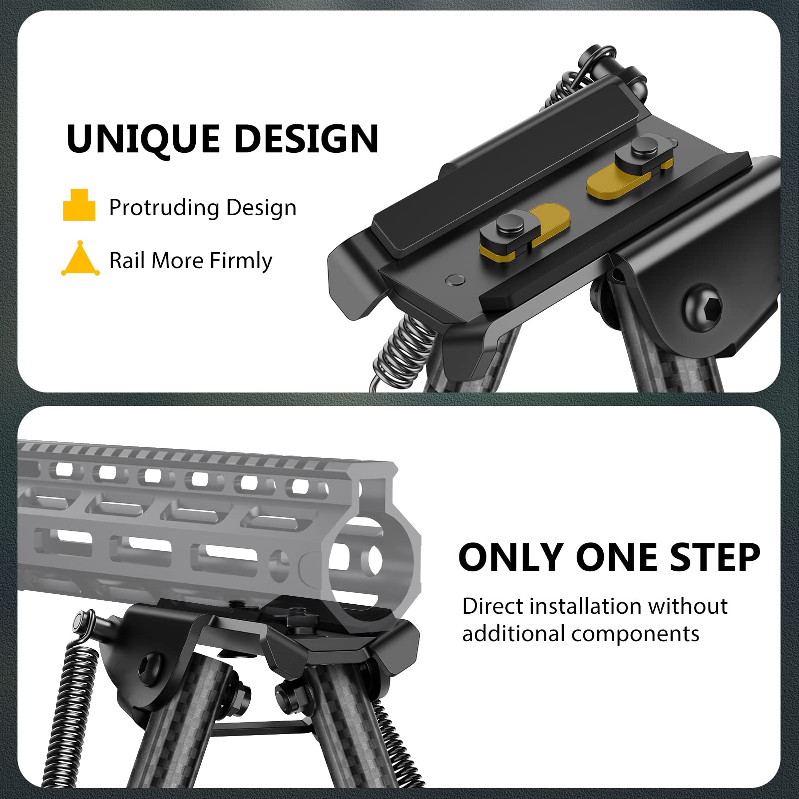 CVLIFE Bipod 69 Inch Rifle Bipod Carbon Fiber