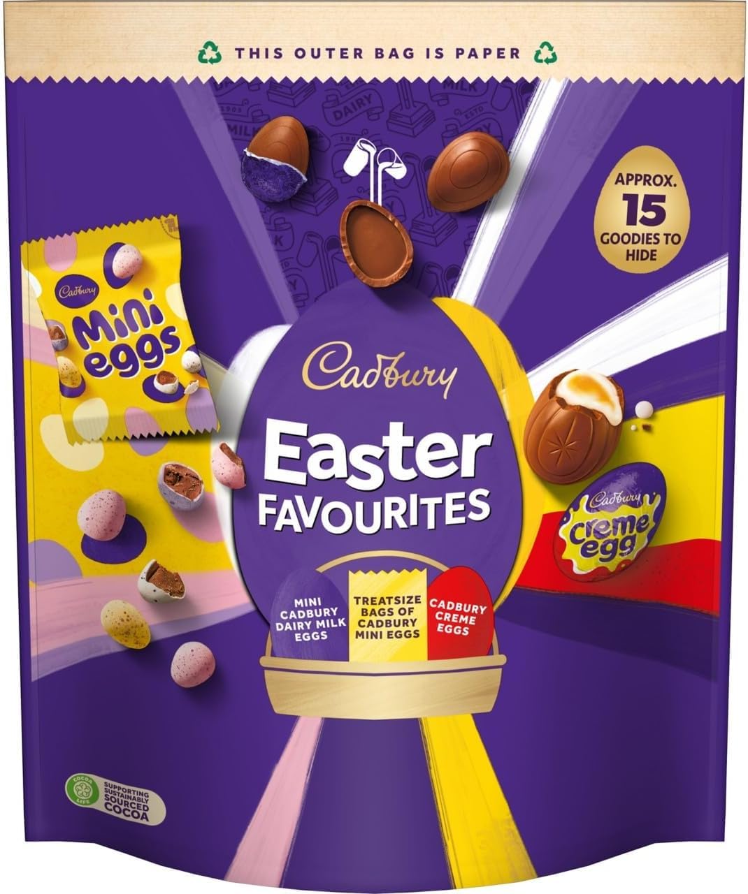 Easter Favourites, Mini Dairy Milk Chocolate Eggs, Treatsize Mini Egg Bags and Creme Eggs, 335 g (Pack of 1)