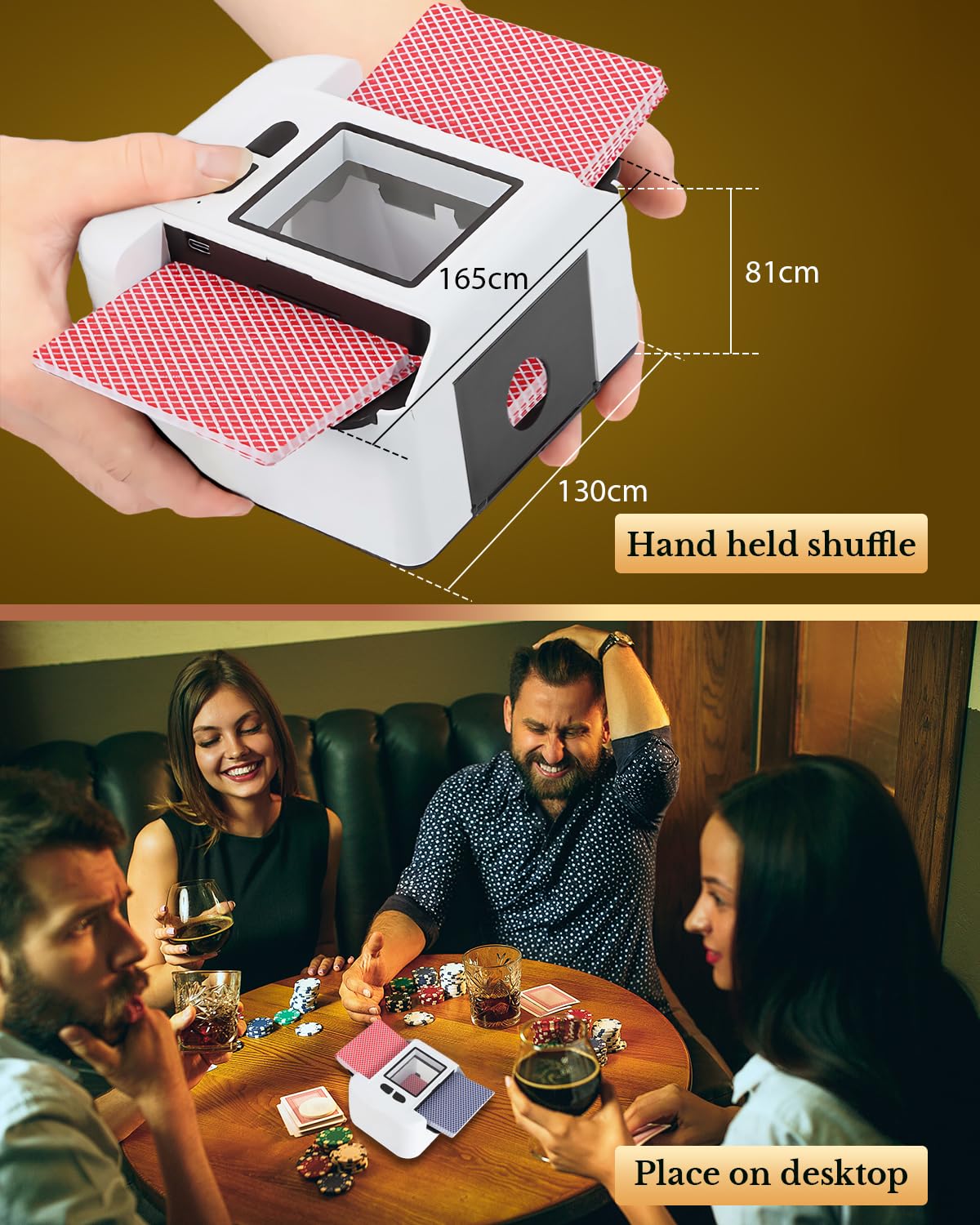 Mischia Carte Automatico Elettrico, Miscelatore ricaricabile per Carte da Gioco, Uno, Poker, modalità Auto e Manuale, forte capacità della batteria Lascia la tua notte di poker ancora più emozionante