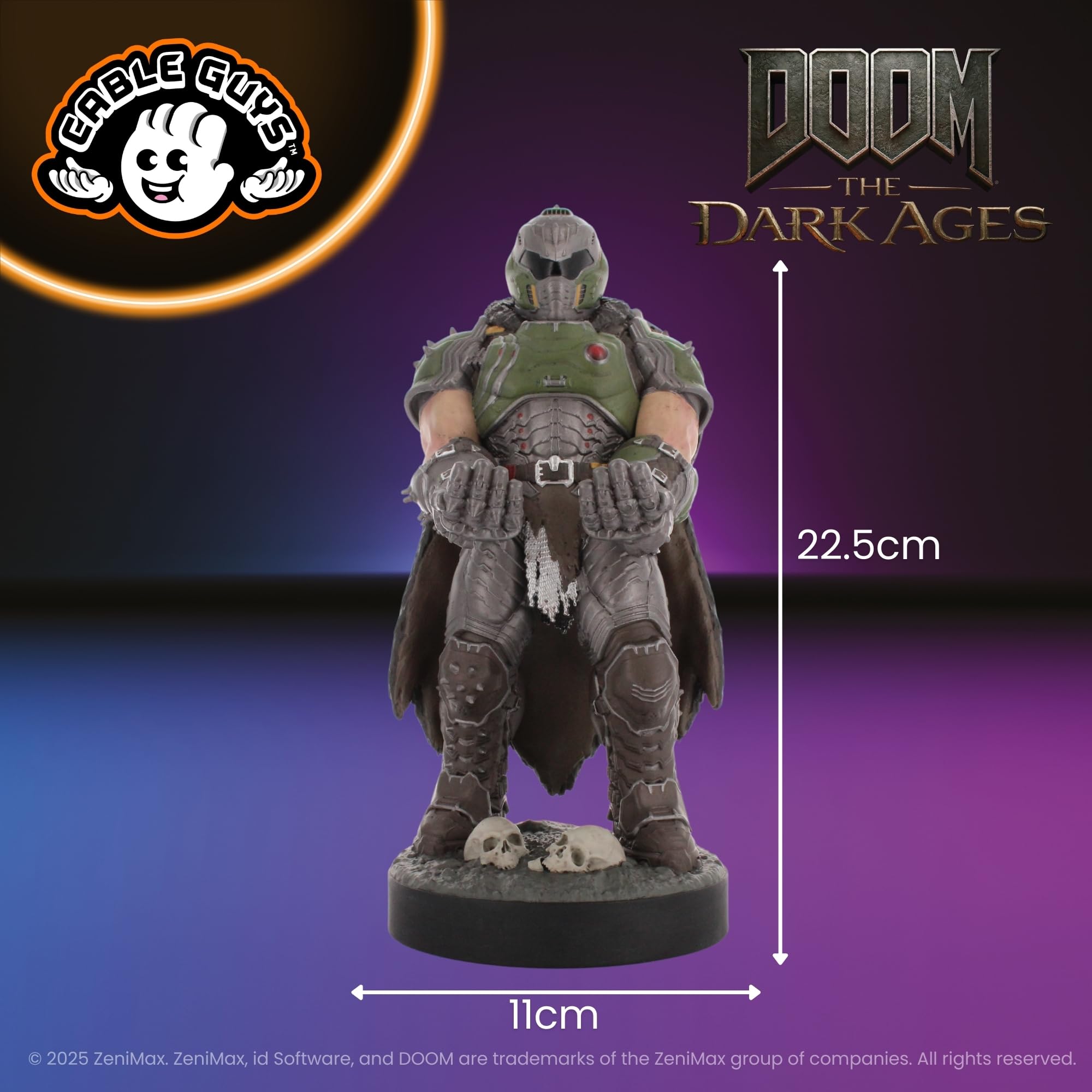 Cableguys Doomslayer Soporte Mando y Movil - Figuras Soporte para movil y Mando, Compatible con Xbox, PlayStation y la mayoría de mandos estándar, Accesorios Escritorio para Setup Gaming